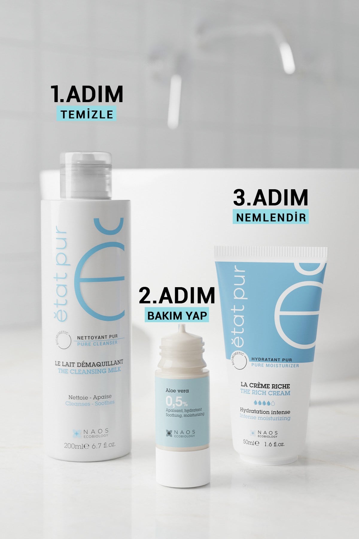 Pure Active Aloe Vera Kuru Ciltler için Nemlendirici Yatıştırıcı Konsantre Bakım Serumu 15ML