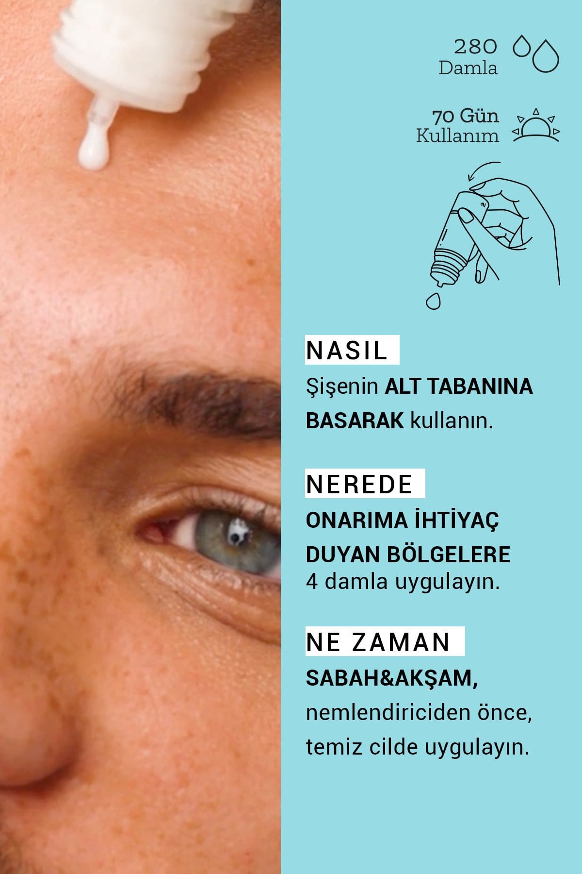 Pure Active Aloe Vera Kuru Ciltler için Nemlendirici Yatıştırıcı Konsantre Bakım Serumu 15ML