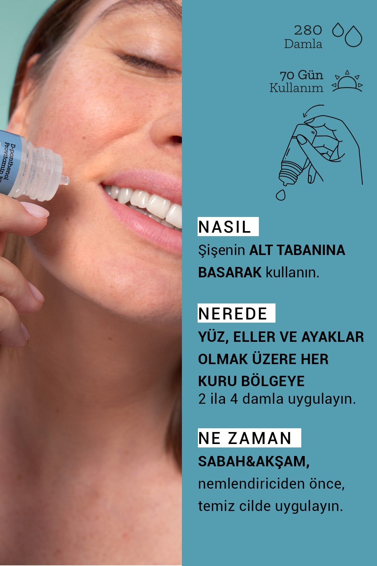 Pure Active D-Panthenol Kuru Ciltler İçin Nemlendirici, Bariyer Onarıcı Konsantre Bakım Serumu 15ML