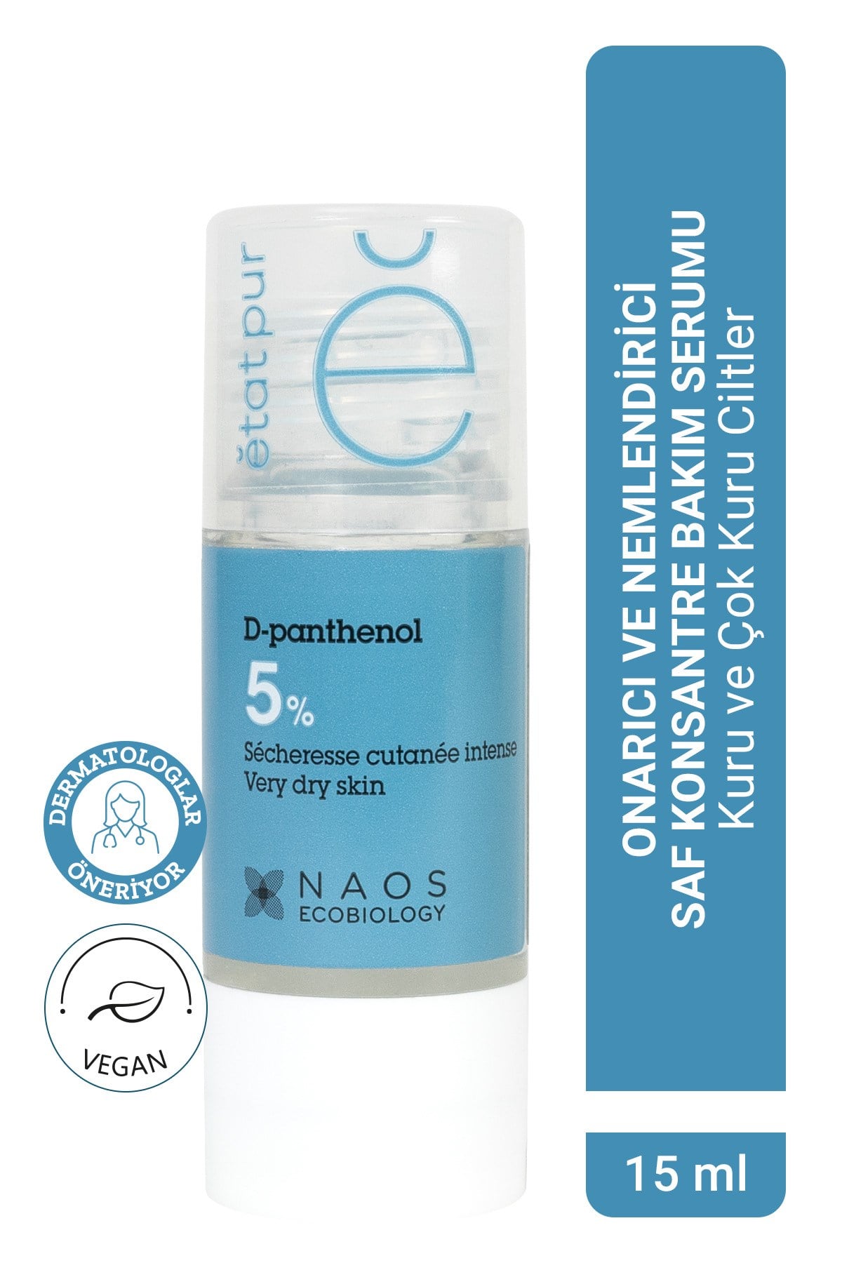 Pure Active D-Panthenol Kuru Ciltler İçin Nemlendirici, Bariyer Onarıcı Konsantre Bakım Serumu 15ML