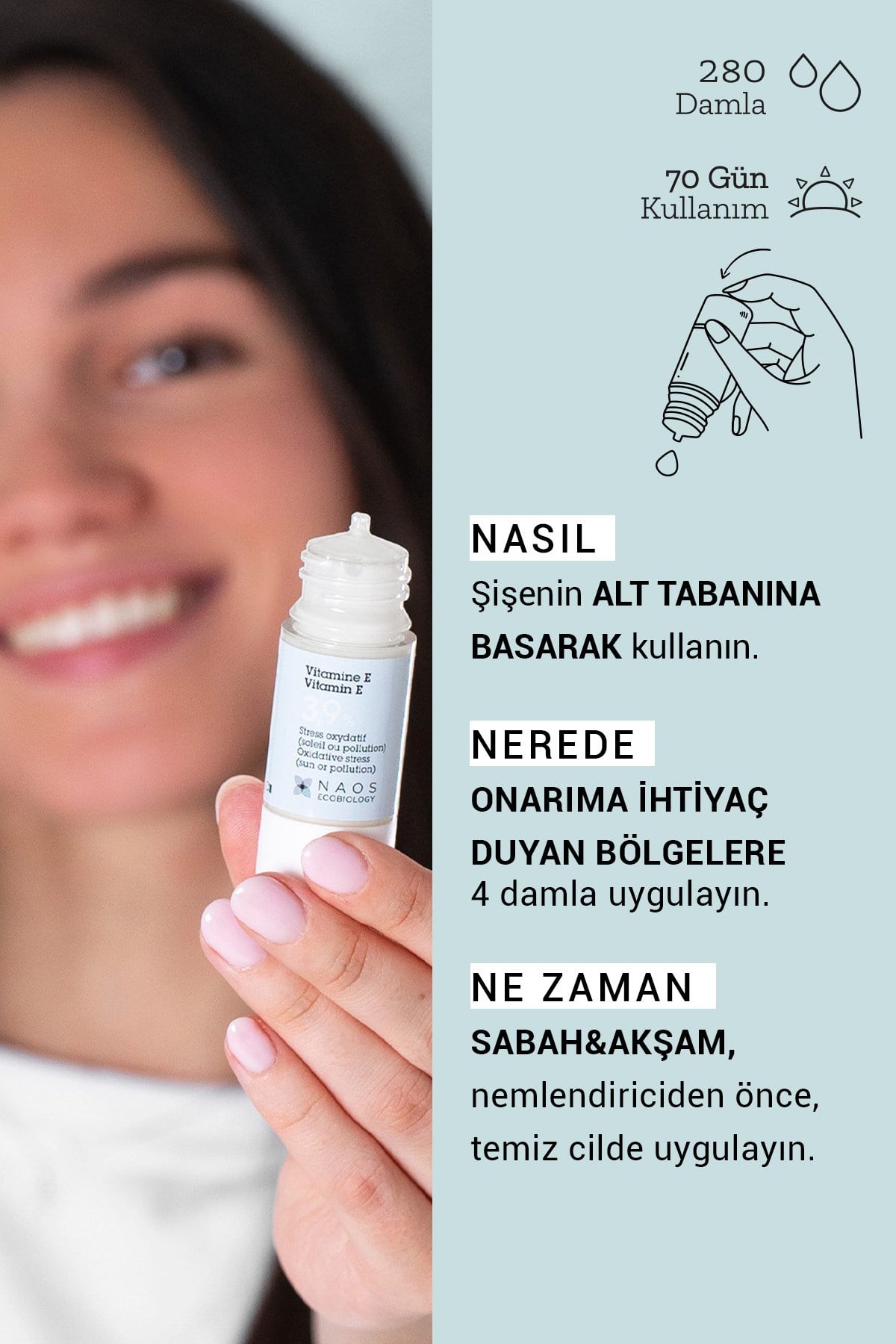 Pure Active E Vitamini Antioksidan Etkili Nemlendirici Cilt Yenileyici Konsantre Bakım Serumu 15ML