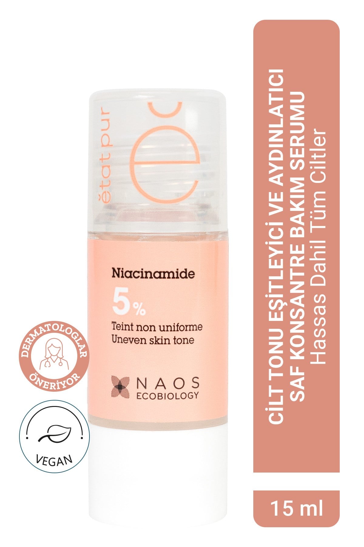 Pure Active Niacinamide %5 Cilt Tonu Eşitleyici Tüm Ciltler Aydınlatıcı Konsantre Bakım Serumu 15ML