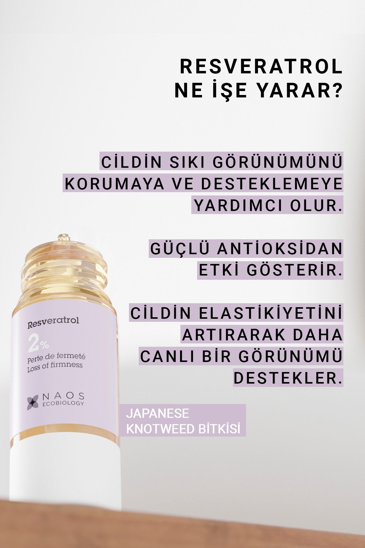 Pure Active Resveratrol Antioksidan Etkili Yaşlanma Karşıtı Konsantre Bakım Serumu 15 ML