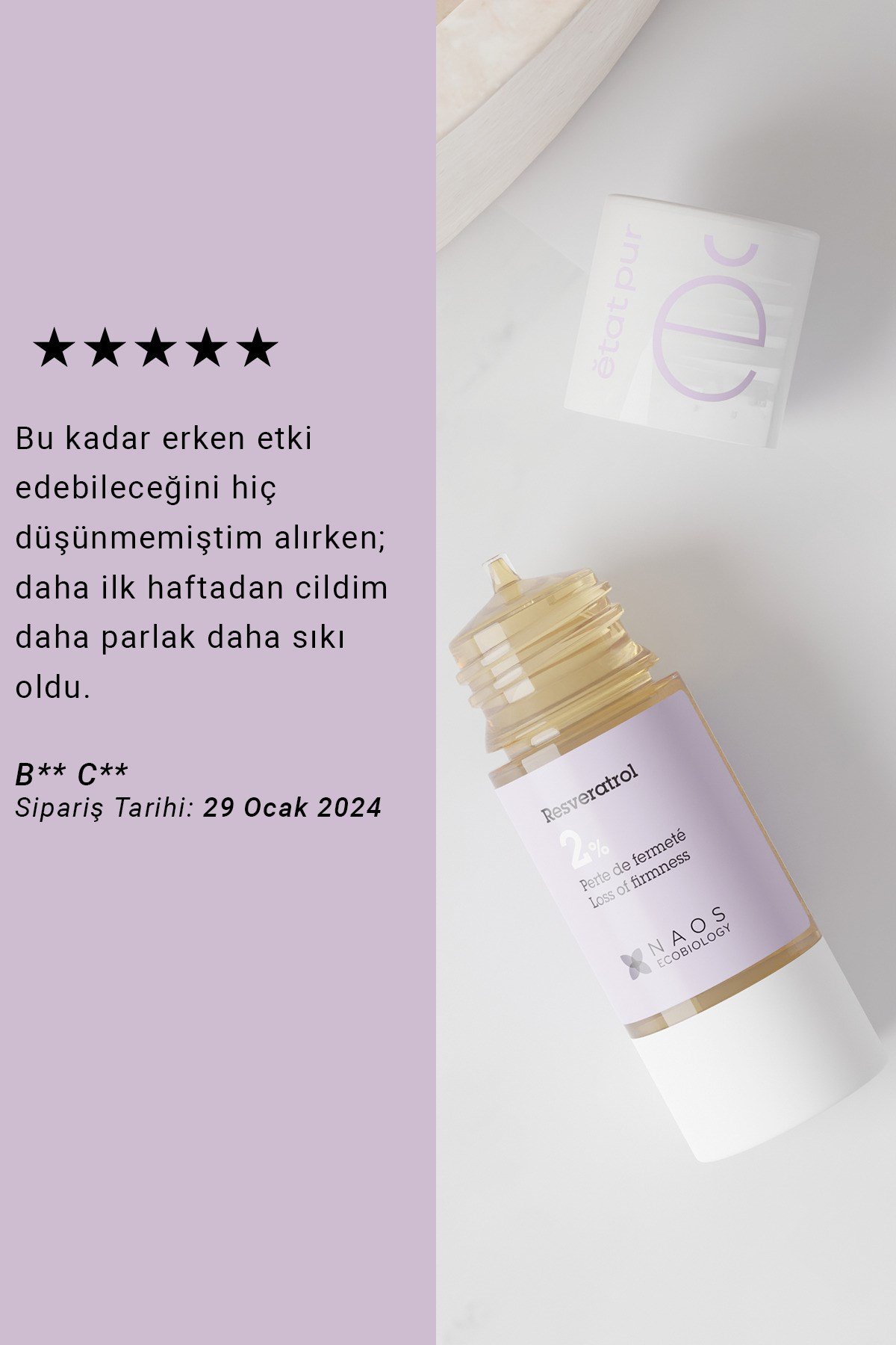 Pure Active Resveratrol Antioksidan Etkili Yaşlanma Karşıtı Konsantre Bakım Serumu 15 ML