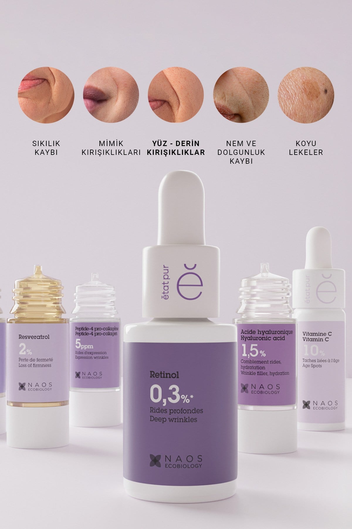 Pure Active Retinol %0,3 Derin Kırışıklık, Sarkma ve Yaşlanma Karşıtı Konsantre Bakım Serumu 15 ML