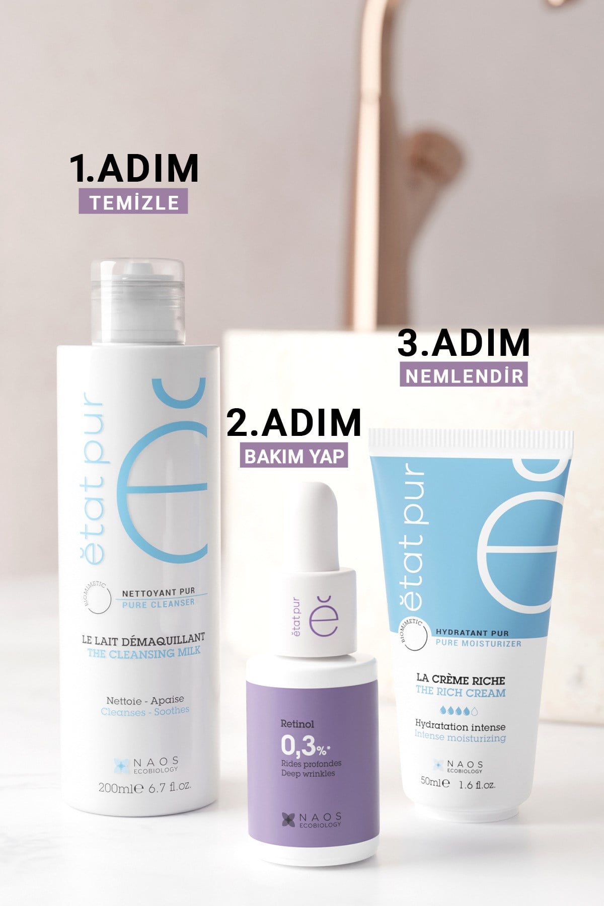 Pure Active Retinol %0,3 Derin Kırışıklık, Sarkma ve Yaşlanma Karşıtı Konsantre Bakım Serumu 15 ML