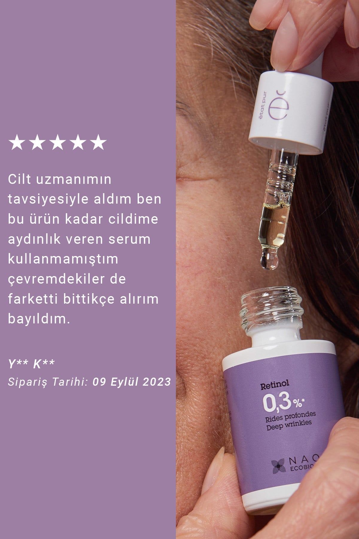 Pure Active Retinol %0,3 Derin Kırışıklık, Sarkma ve Yaşlanma Karşıtı Konsantre Bakım Serumu 15 ML