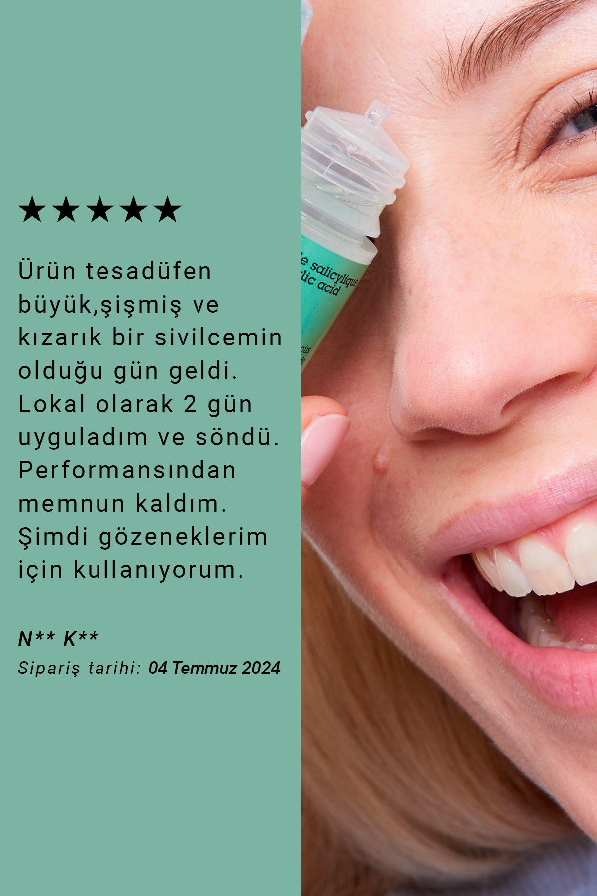 Pure Active Salisilik Asit Karma Yağlı Cilt Sivilce Siyah Nokta Karşıtı Konsantre Bakım Serumu 15ML
