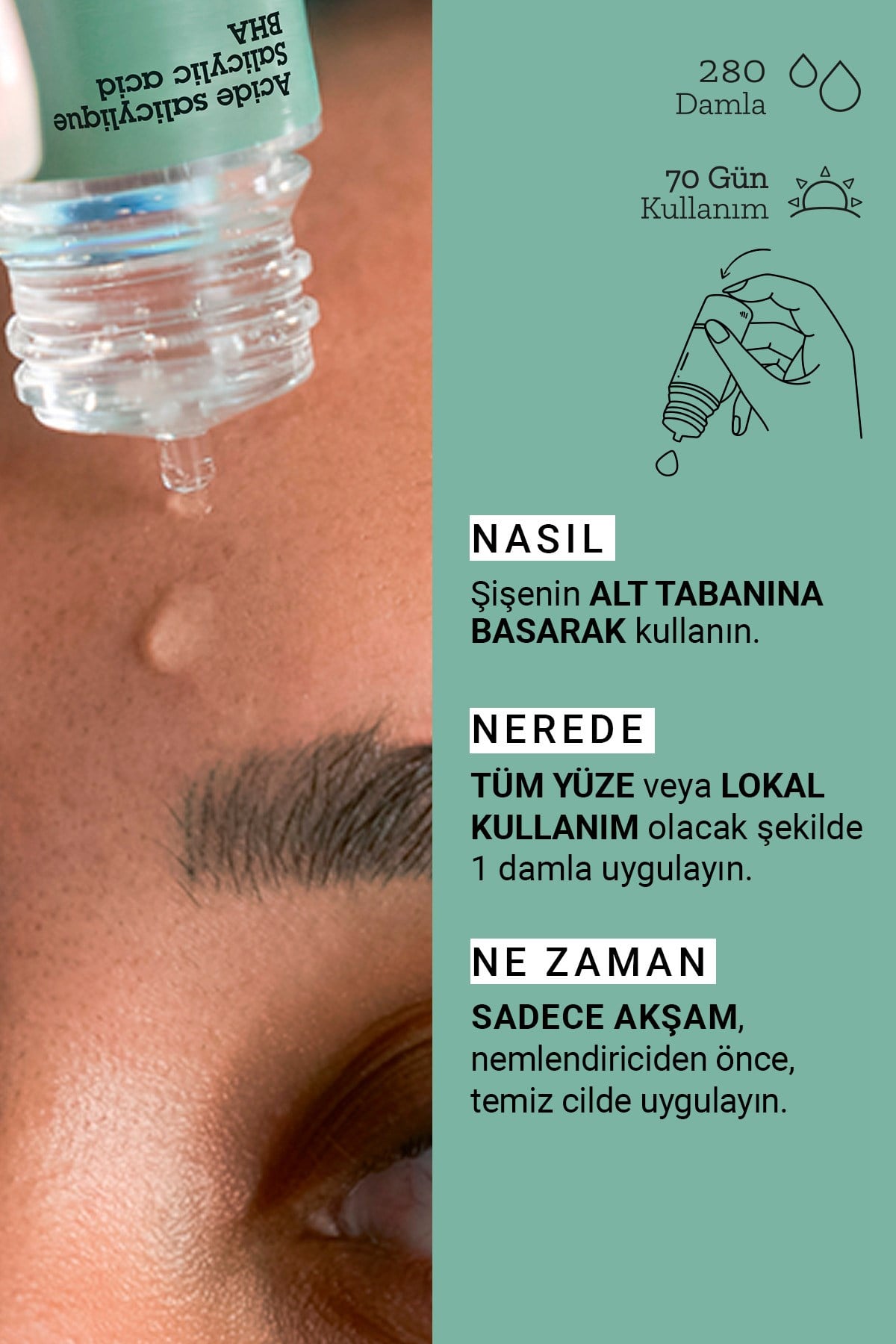 Pure Active Salisilik Asit Karma Yağlı Cilt Sivilce Siyah Nokta Karşıtı Konsantre Bakım Serumu 15ML