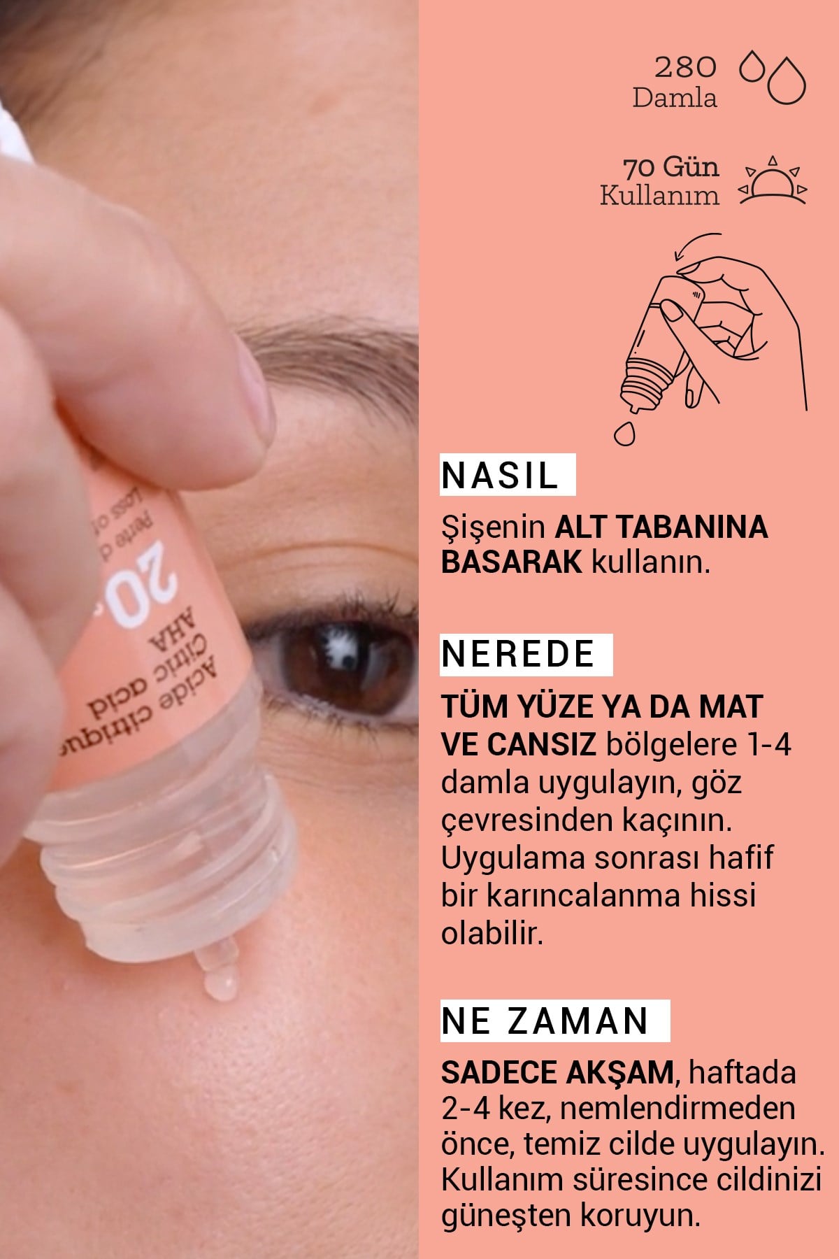 Pure Active Sitrik Asit 20% AHA Gözenek Sıkılaştırıcı ve Aydınlatıcı Konsantre Bakım Serumu 15ML