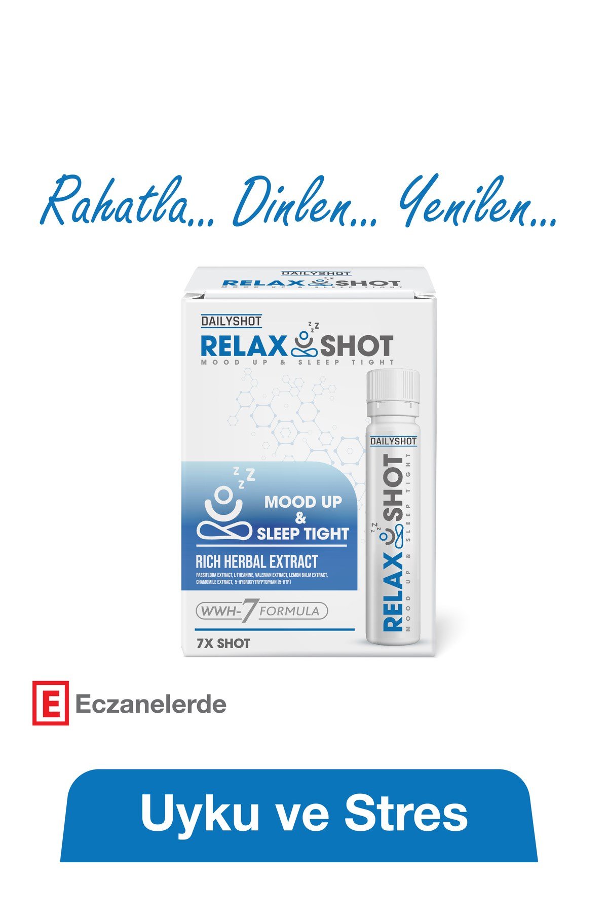 RelaxShot Stressiz ve Derin Uyku, Relax Shot Bitkisel Uyku Düzenleyici