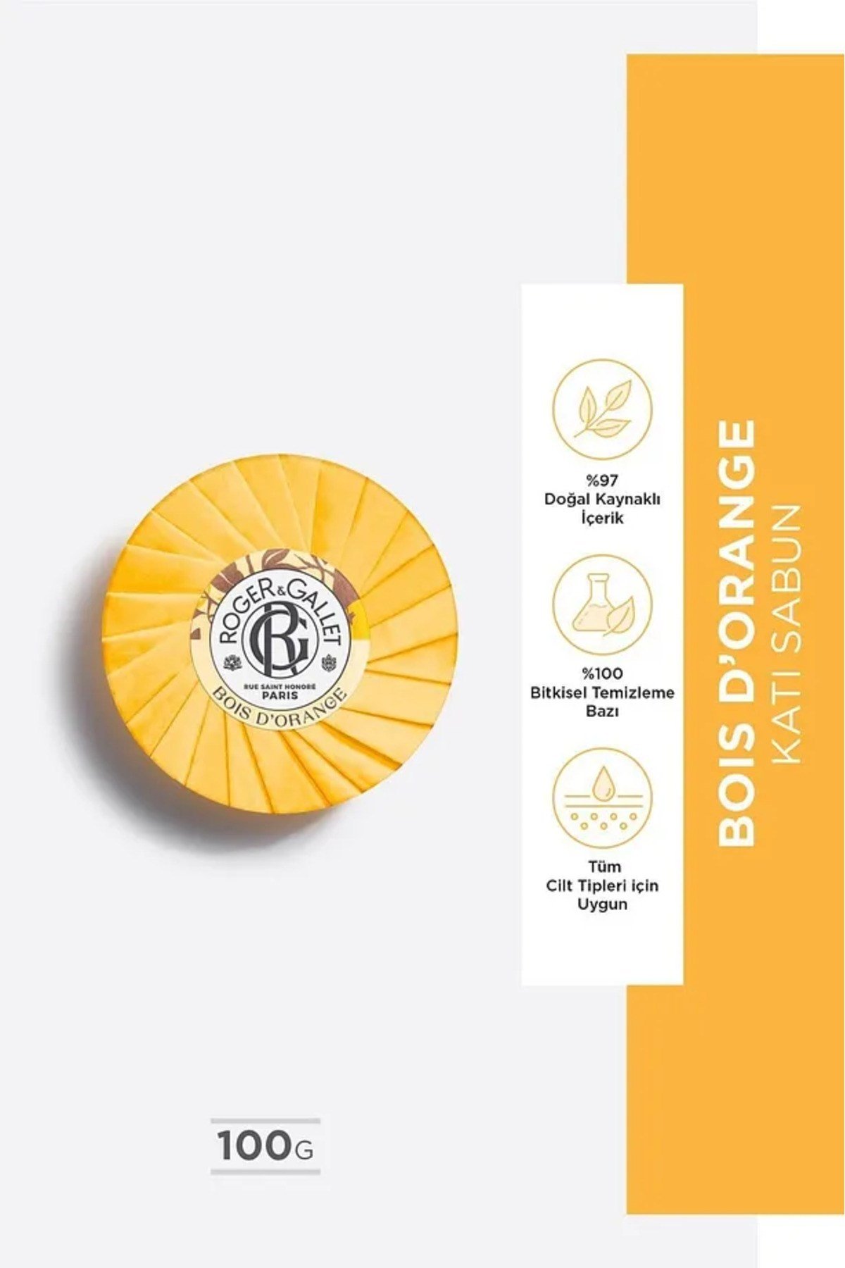 Roger & Gallet Bois D'Orange Katı Sabun 100 g - Bitkisel Turunç Özü & Kalıcı Doğal Koku