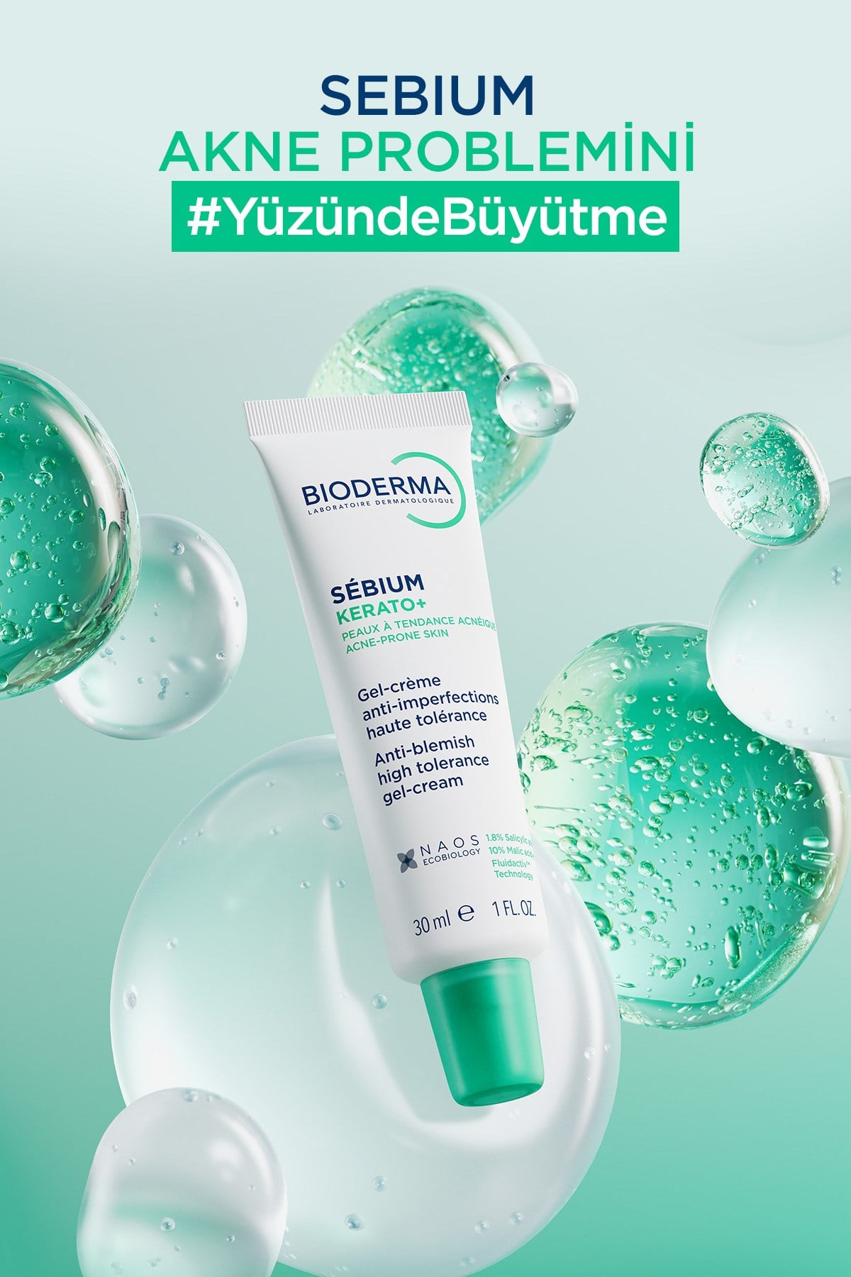 Sebium Kerato+ Salisilik Asit İçeren Sivilce Akne Lekesi Siyah Nokta Karşıtı Nemlendirici Krem 30ml