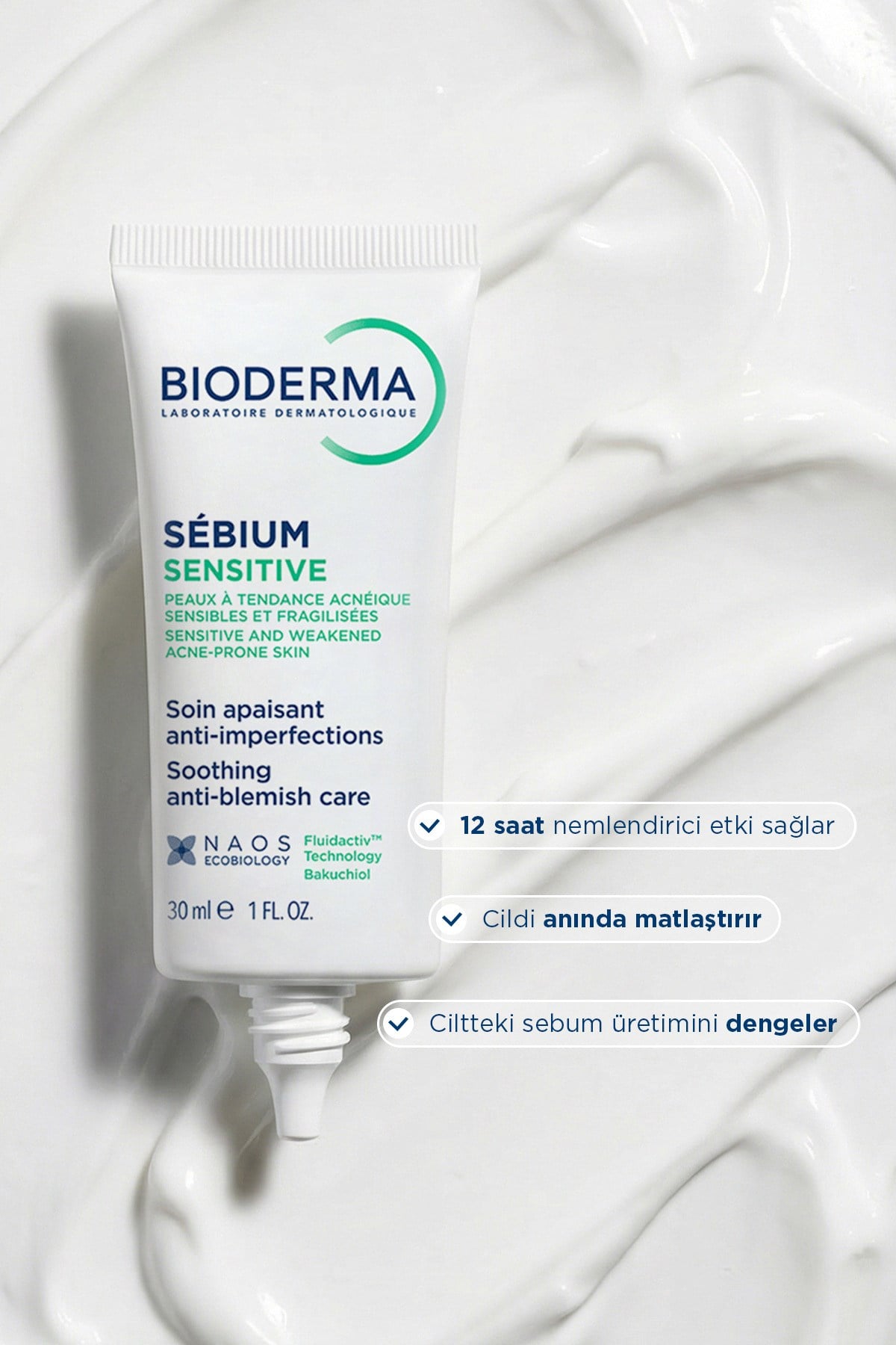 Sebium Sensitive Hassas ve Akne Eğilimli Ciltler, Kızarıklık Karşıtı Nemlendirici Bakım Kremi 30 ml
