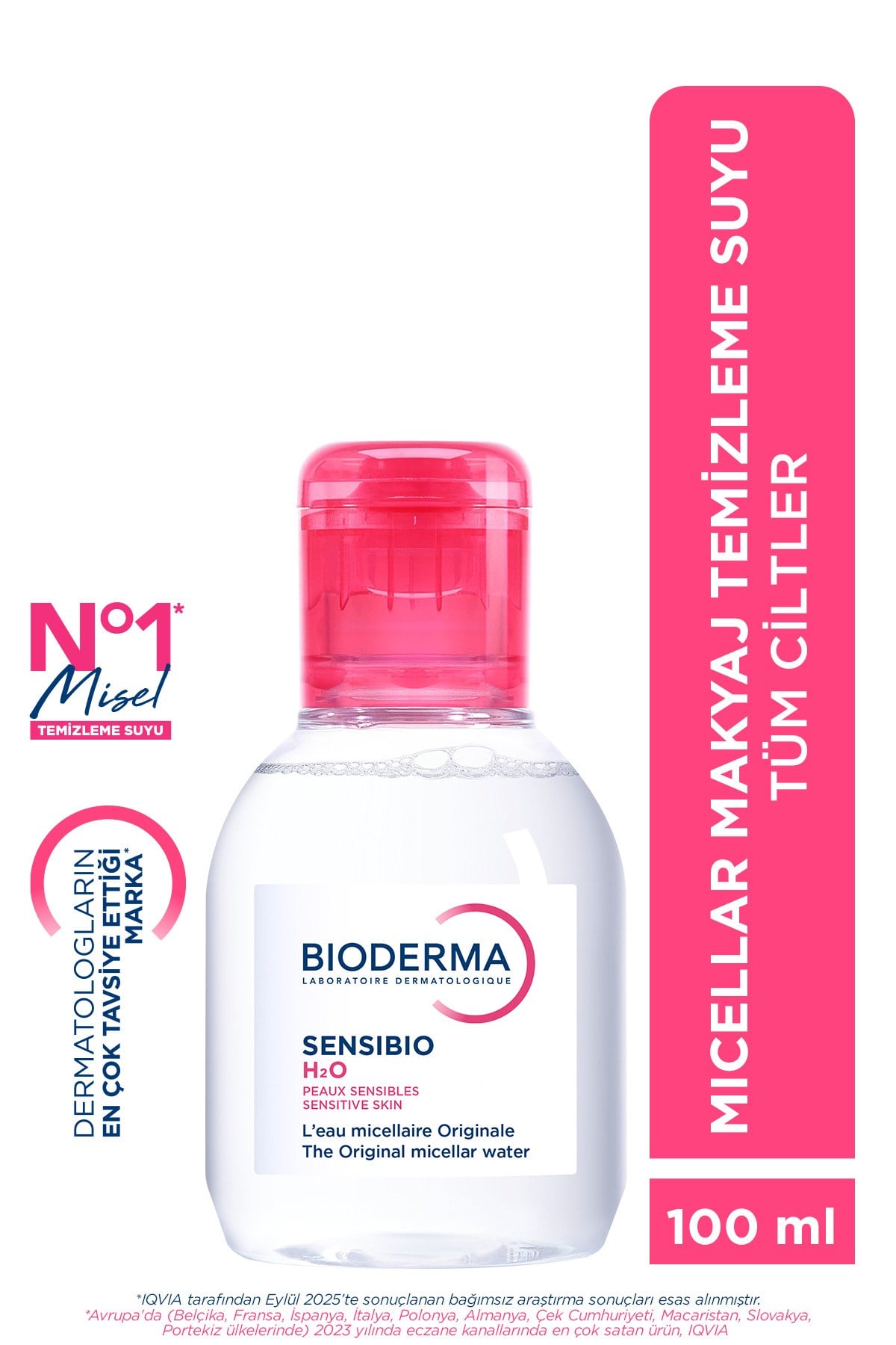 Sensibio H2O Hassas ve Normal Ciltler için Micellar Arındırıcı Makyaj Temizleme Suyu 100 ML