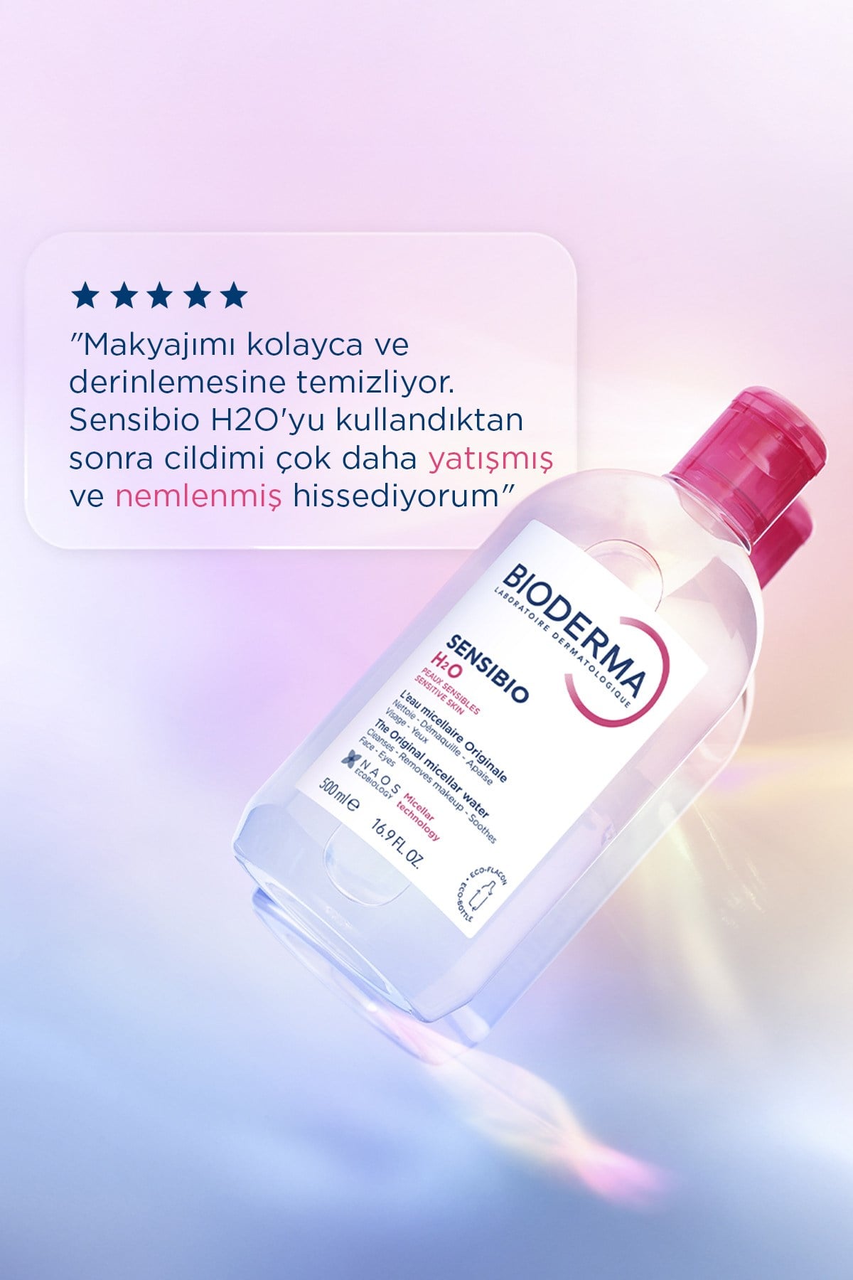 Sensibio H2O Hassas ve Normal Ciltler için Micellar Arındırıcı Makyaj Temizleme Suyu 100 ML