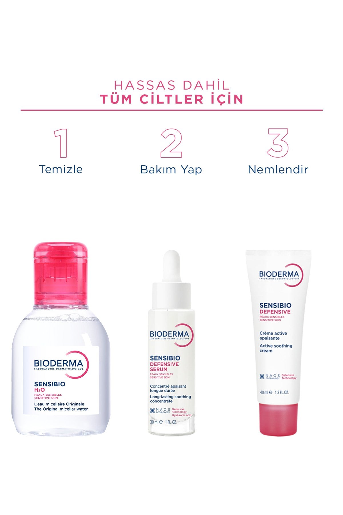 Sensibio H2O Hassas ve Normal Ciltler için Micellar Arındırıcı Makyaj Temizleme Suyu 100 ML
