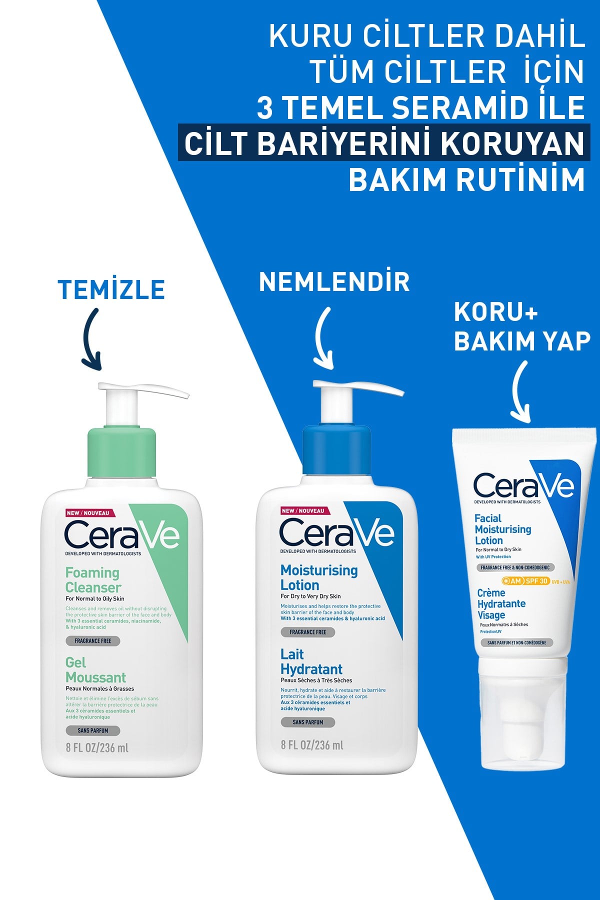Seramid ve Hyalüronik Asit içeren Nemlendirici Yüz ve Vücut Losyonu 236 ml