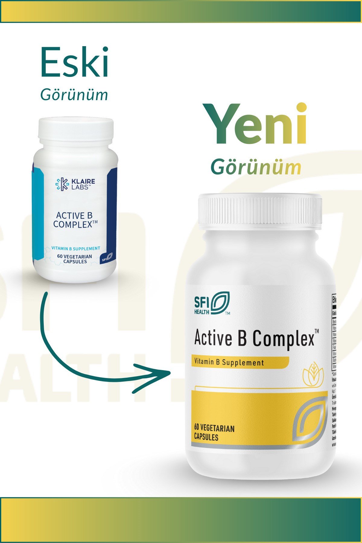 SFI Active B Complex™ Günlük B Vitamini Takviyesi | 8 Aktif B Vitamini 60 Kapsül
