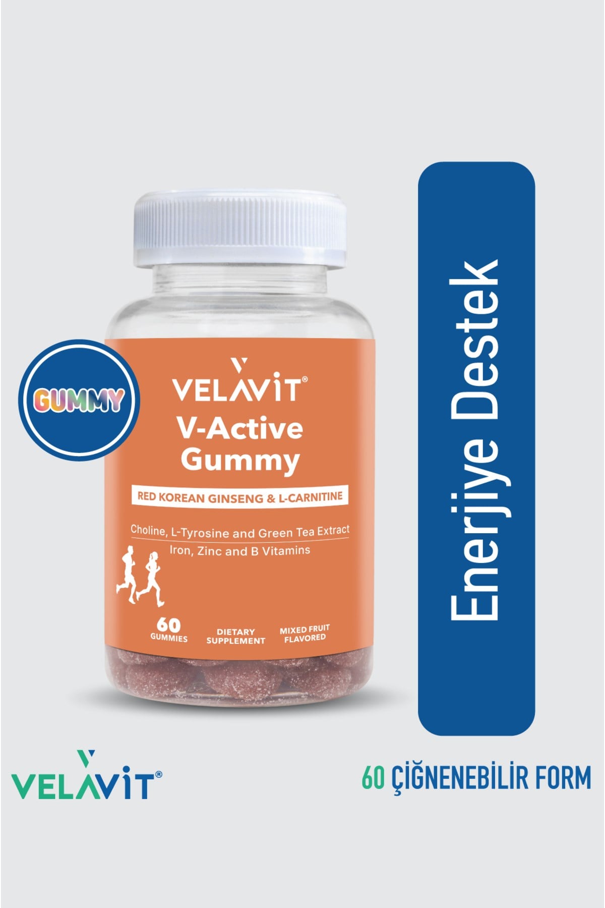 V-Active Gummy - Enerji için Günlük Destek - 60 Adet Çiğnenebilir Vitamin