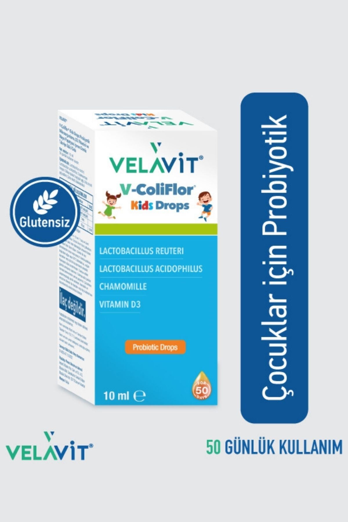 V- ColiFlor Kids Drops -Çocuk Probiyotik Damla (800 Milyon Probiyotik) - 10 ml