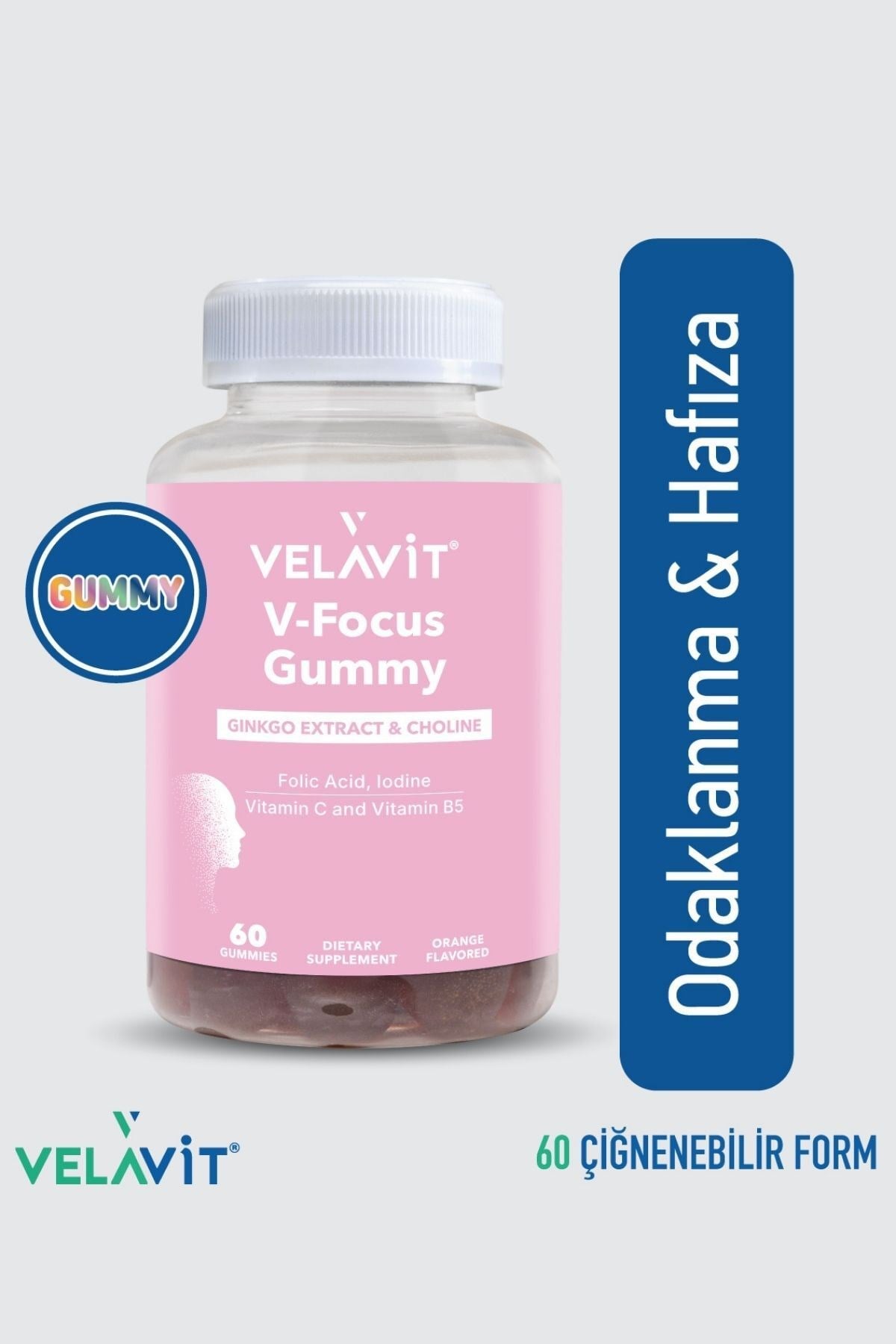 V-Focus Gummy - Odaklanma için Günlük Destek - 60 Adet Çiğnenebilir Vitamin