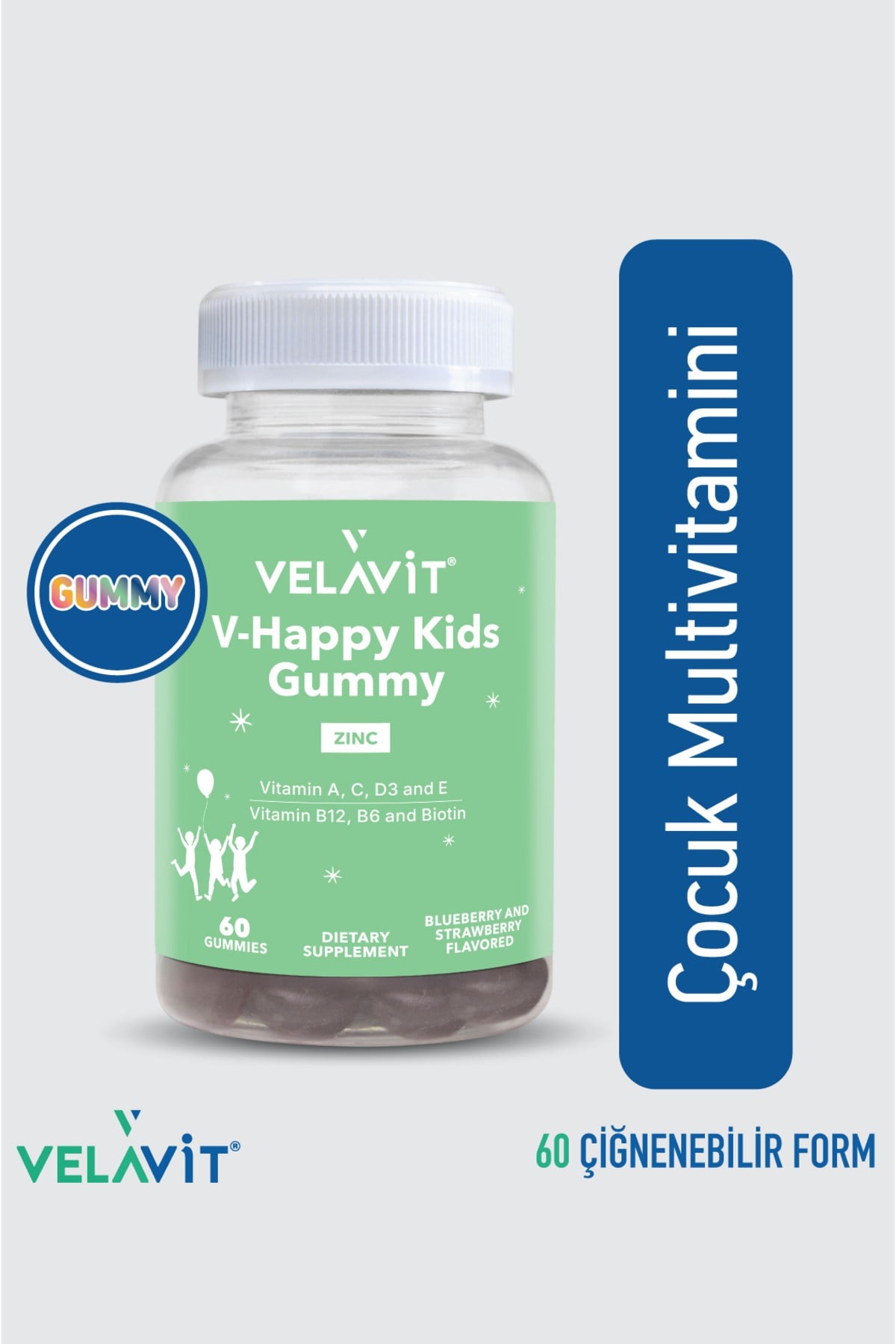 V-Happy Kids Gummy - Çocuklar için Günlük Destek - 60 Adet Çiğnenebilir Vitamin