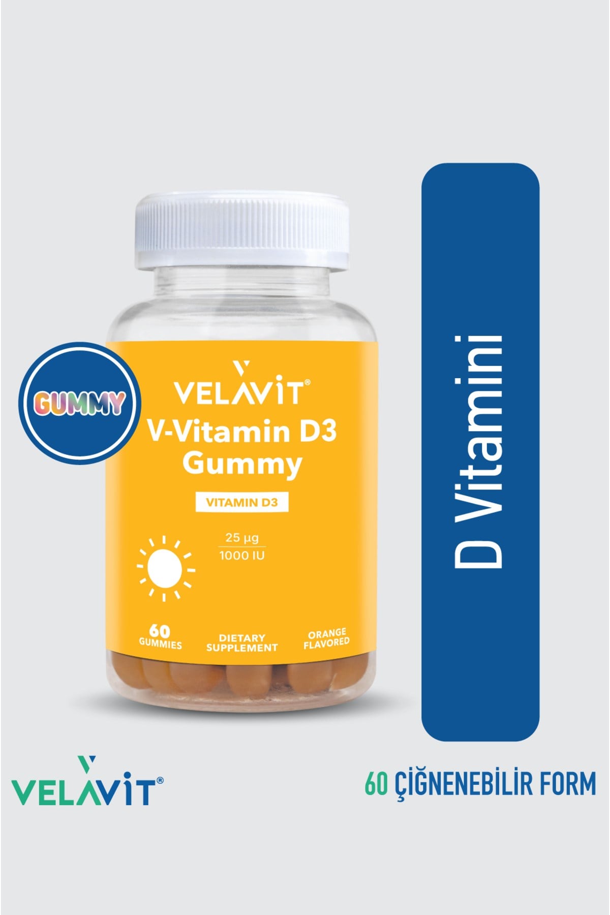 V-Vitamin D3 - Günlük D Vitamini Desteği - 60 Adet Çiğnenebilir Vitamin