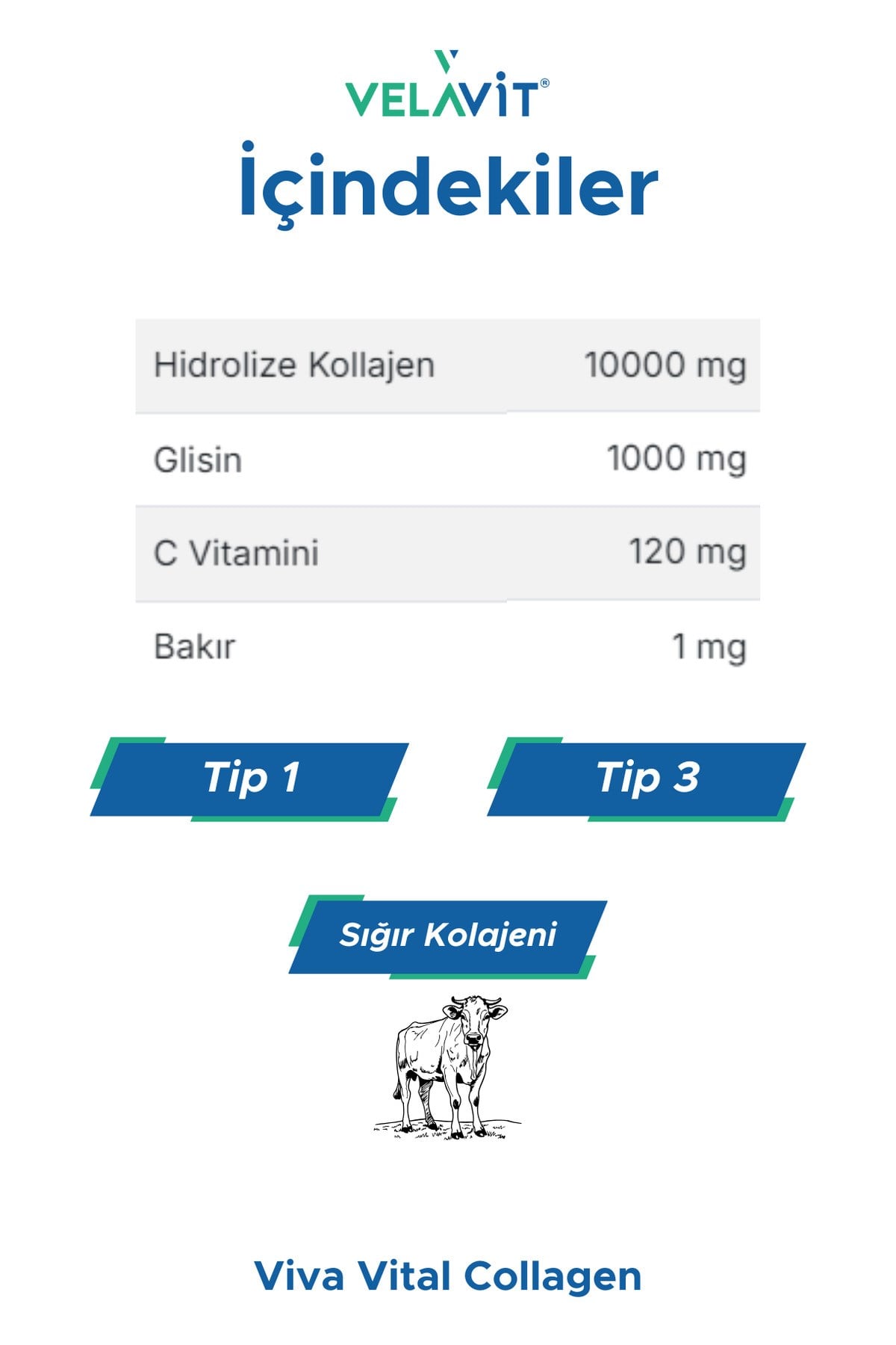 Viva Collagen Kavanoz 334 Gr. 10.000 Mg, Ekstra Glisinli Kollajen