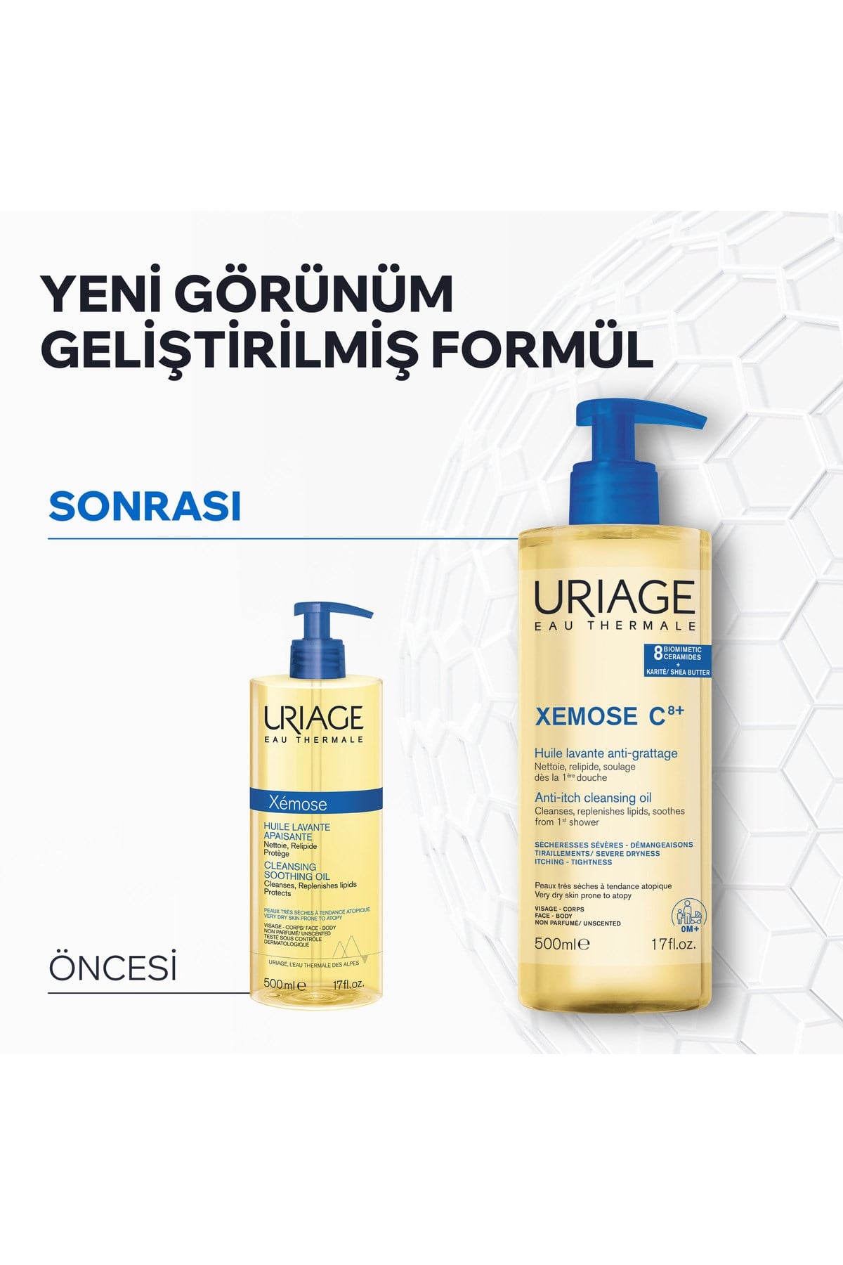 XEMOSE C8+ Atopiye Eğilimli ve Çok Kuru Ciltler İçin Temizleme Yağı 500 ml