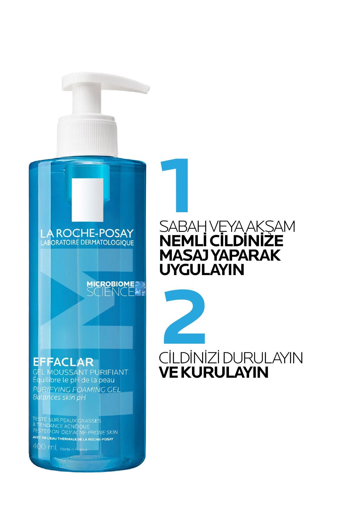 Yağlı ve Akneye Eğilimli Ciltler için Effaclar Yüz Temizleme Jeli 400 ml