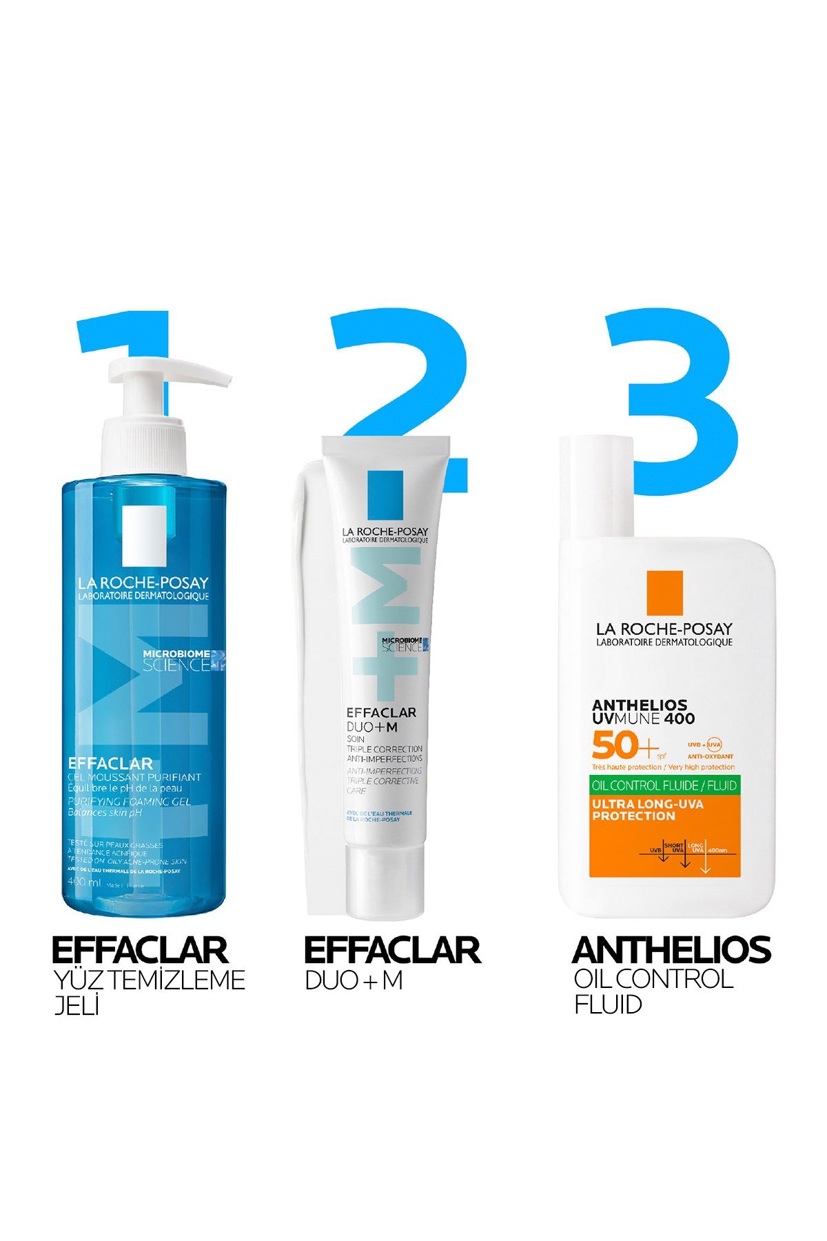 Yağlı ve Akneye Eğilimli Ciltler için Effaclar Yüz Temizleme Jeli 400 ml