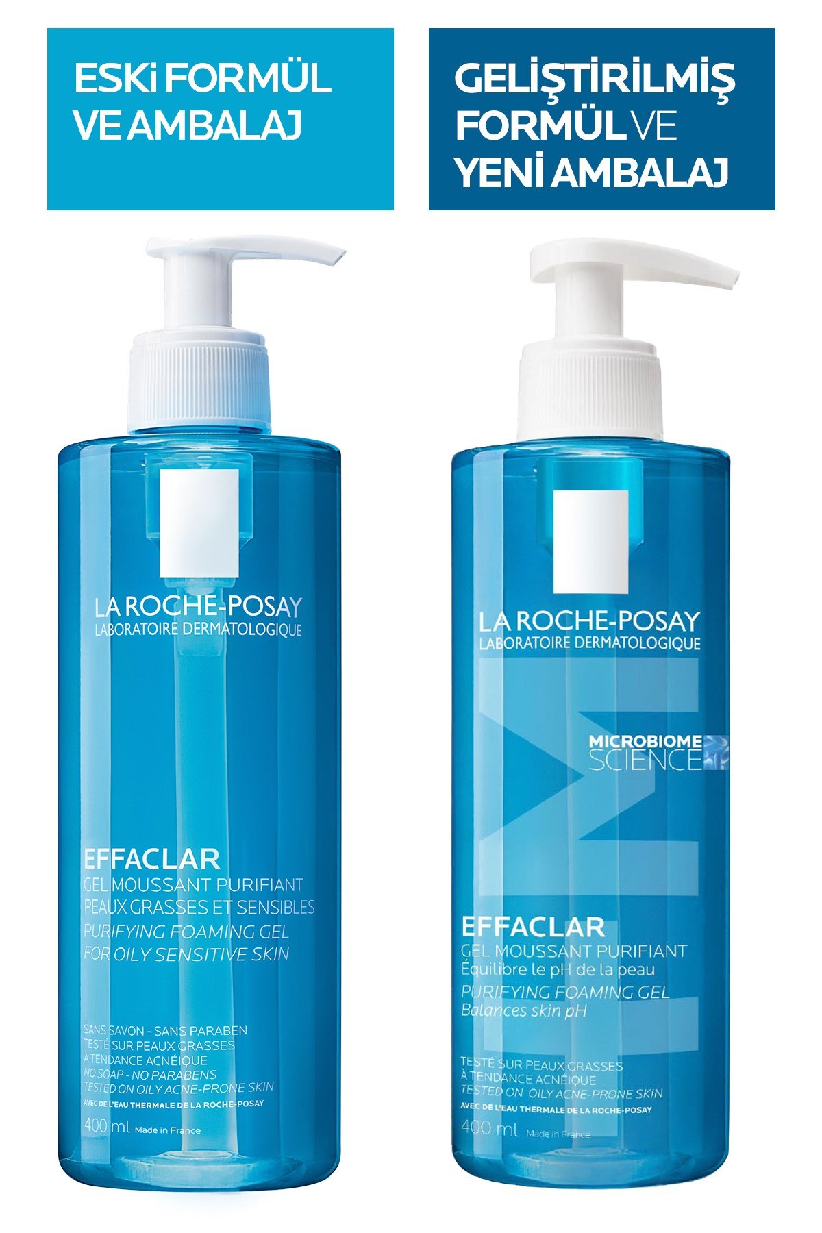 Yağlı ve Akneye Eğilimli Ciltler için Effaclar Yüz Temizleme Jeli 400 ml