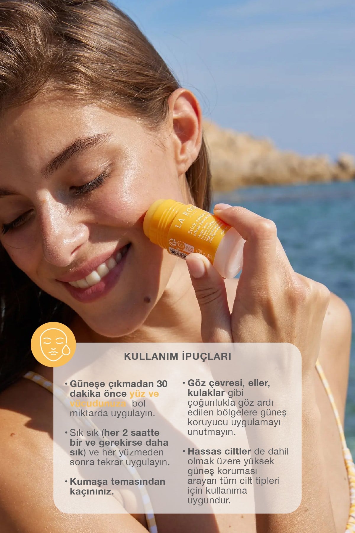 YÜKSEK KORUMALI GÜNEŞ KORUYUCU STİCK Organik Kayısı Yağı İçeren SPF 50 18 g