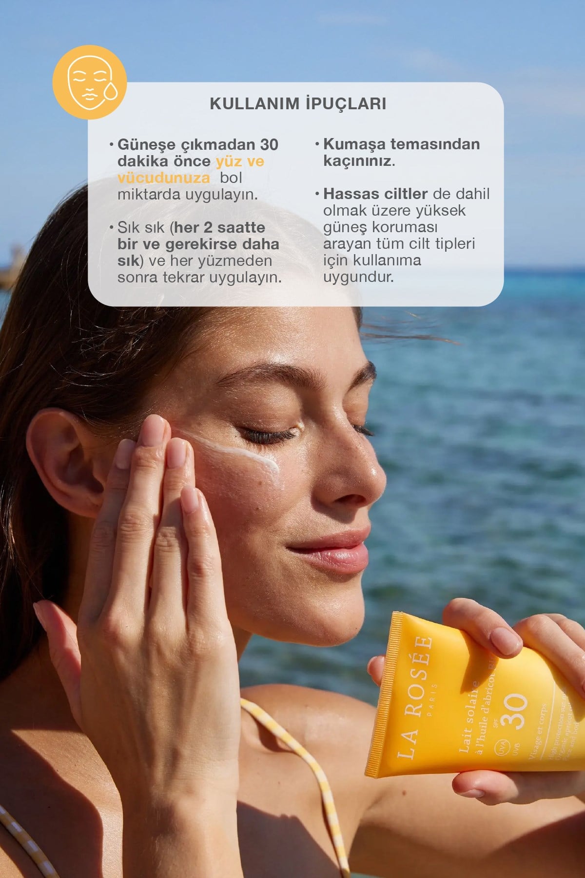 YÜKSEK KORUMALI GÜNEŞ KORUYUCU SÜT Organik Kayısı Yağı İçeren SPF 30 150 Ml