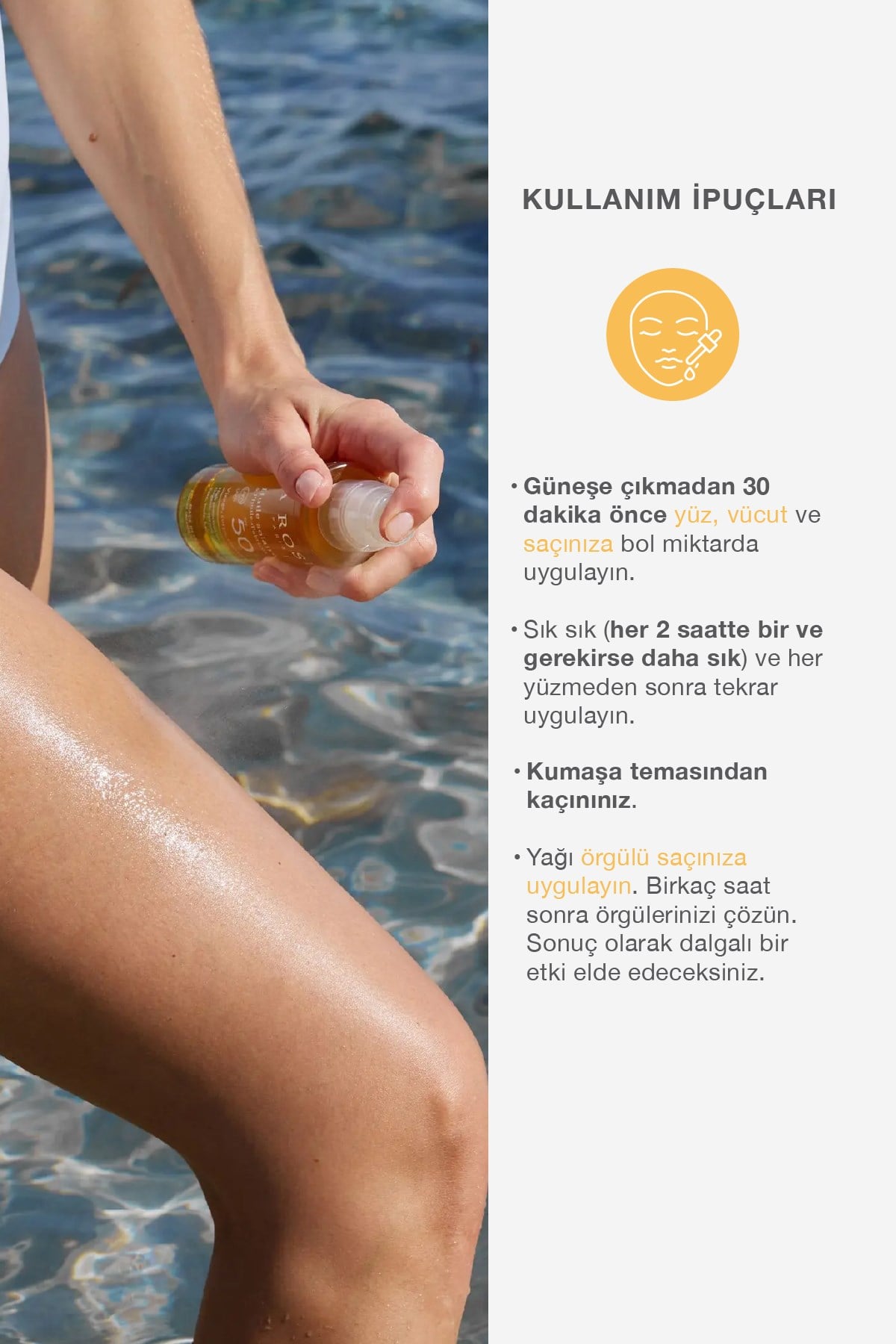 YÜKSEK KORUMALI GÜNEŞ KORUYUCU YAĞ Organik Kayısı Yağı İçeren SPF 50 + 150 Ml