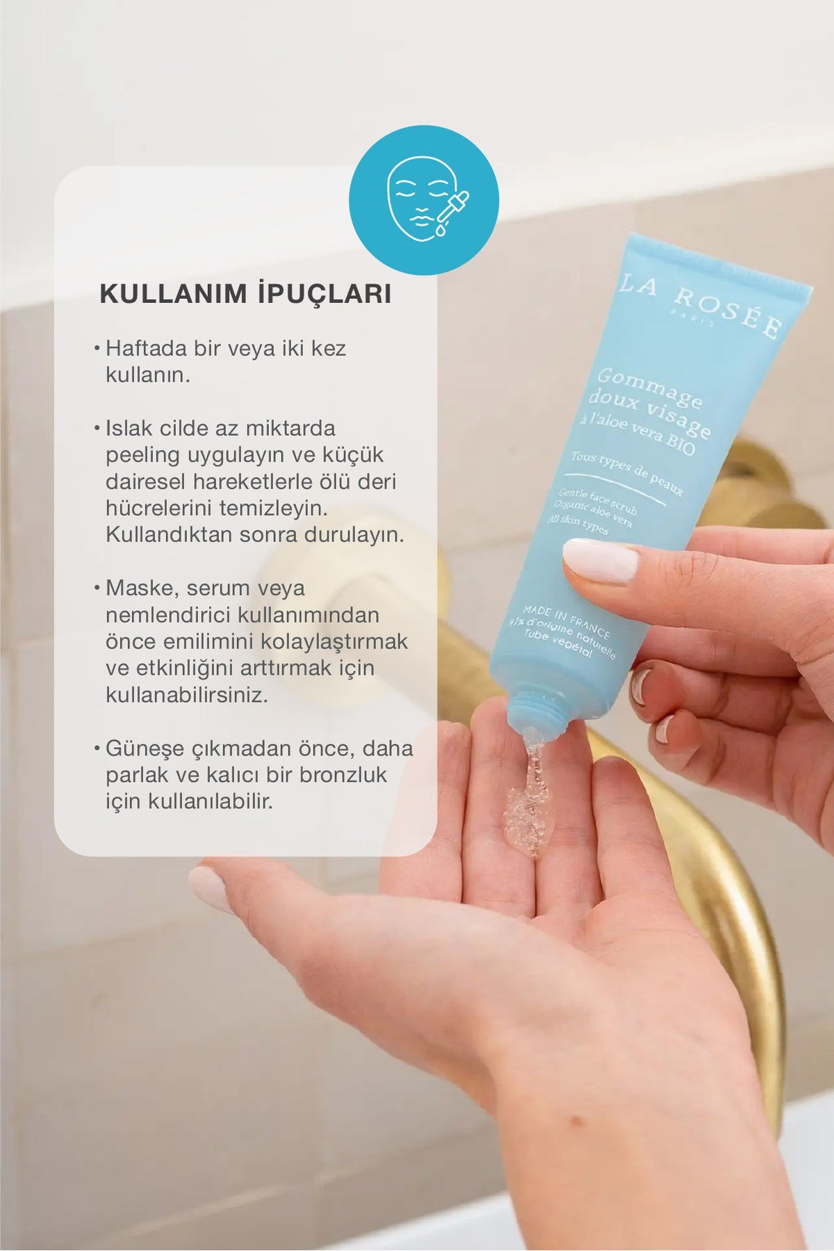 YUMUŞAK DOKULU YÜZ PEELİNGİ Organik Aloe Vera İçeren - 60 mL