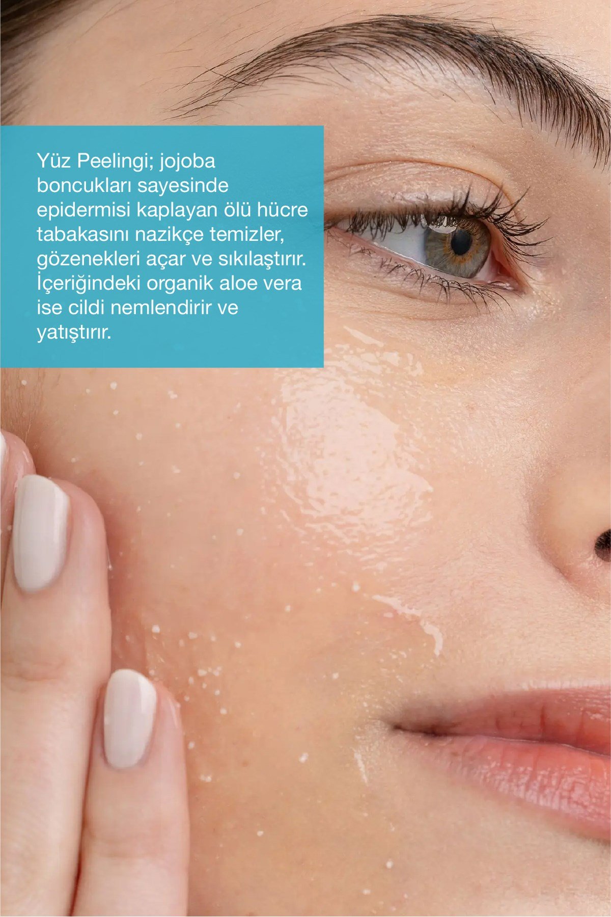 YUMUŞAK DOKULU YÜZ PEELİNGİ Organik Aloe Vera İçeren - 60 mL