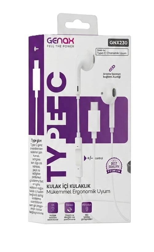 Toptan Type-C Microfonlu Kablolu Kulaklık