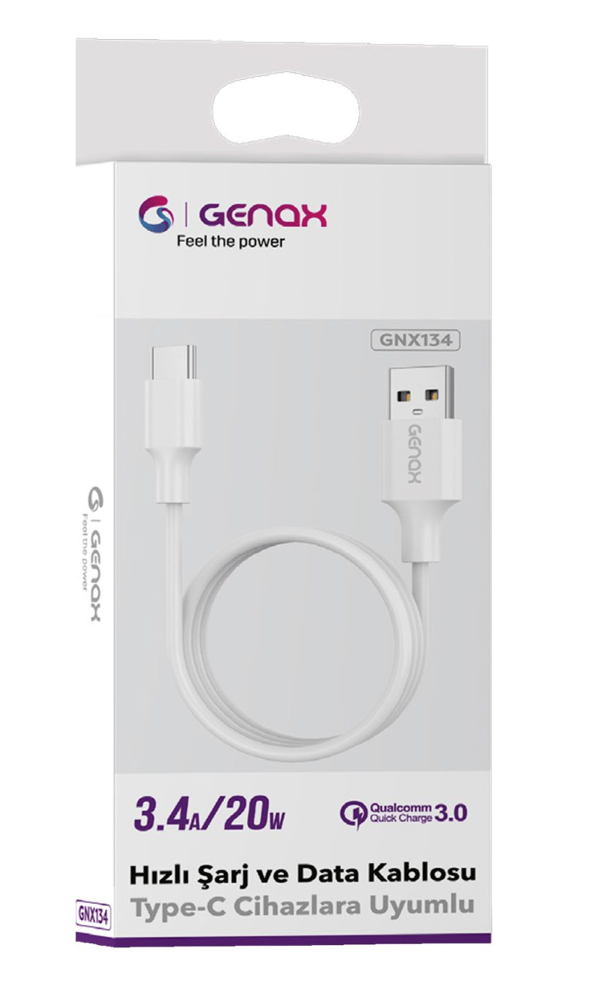 Toptan Usb to Type-C 20W / 3.4A Hızlı Şarj ve Data Kablosu