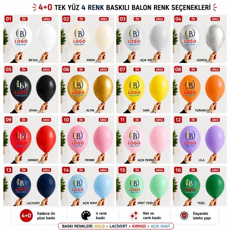 Baskılı Reklam Balonu 4+0 Tek Yüz 4 Renk Baskılı