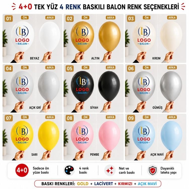 Baskılı Reklam Balonu 4+0 Tek Yüz 4 Renk Baskılı