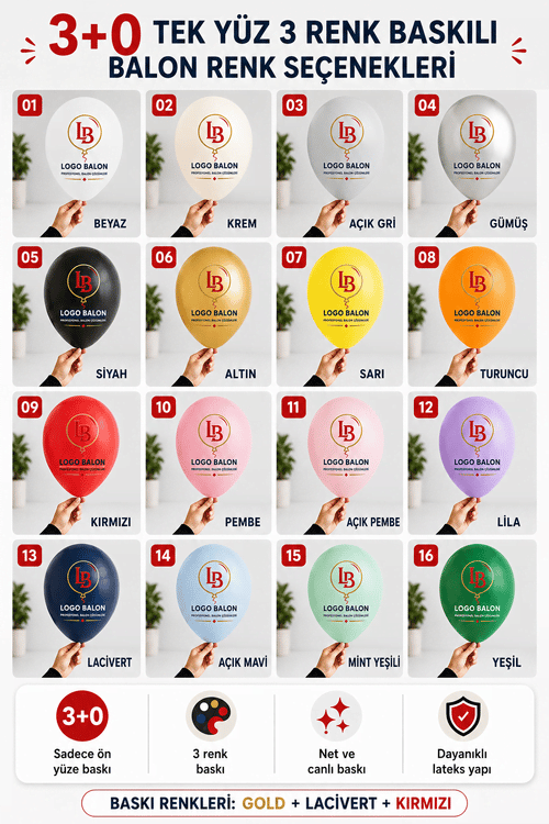 Logo Baskılı Balon (3+0 Üç Renk Baskı)