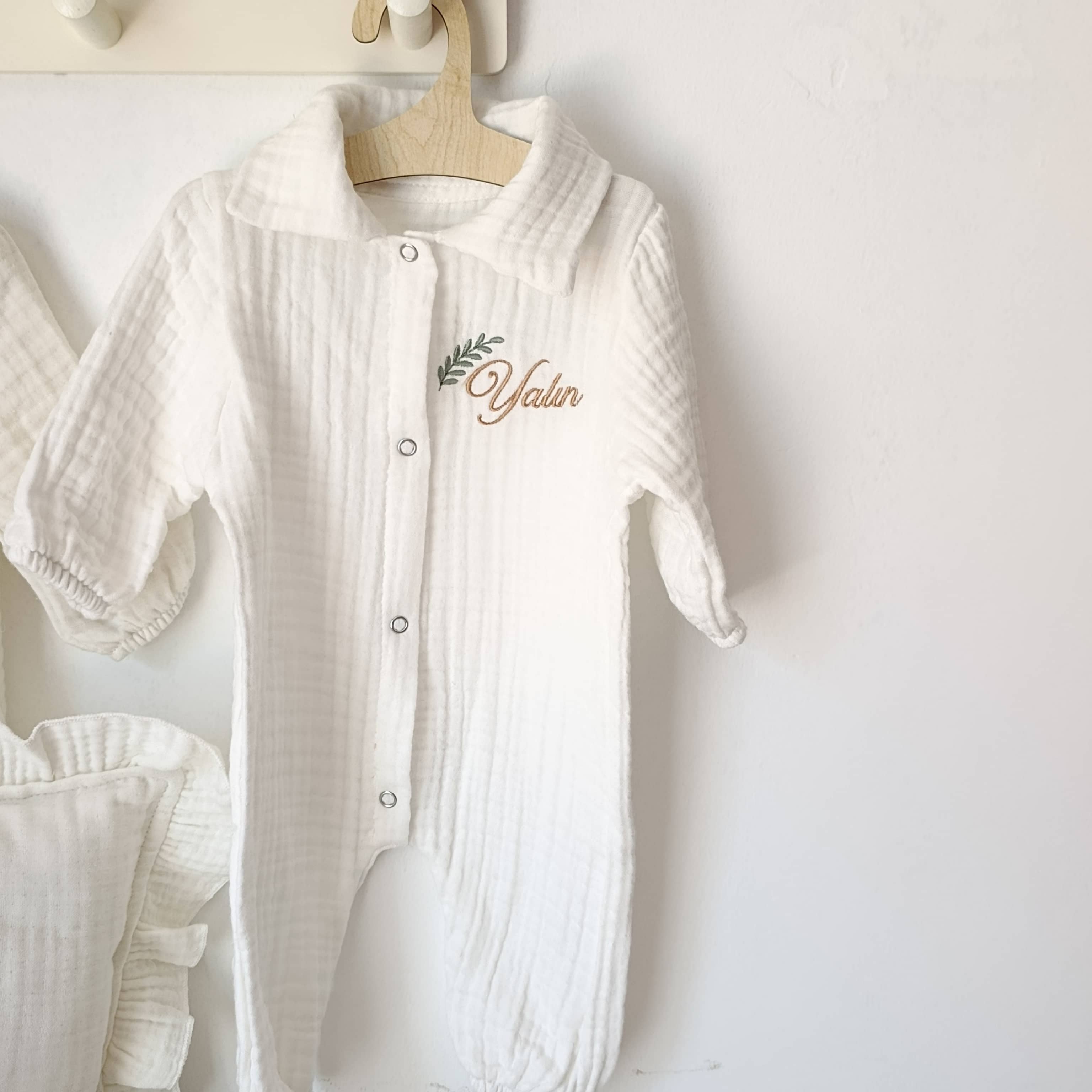 İsme Özel  Vizon ve Ekru Müslin Bebek Setleri