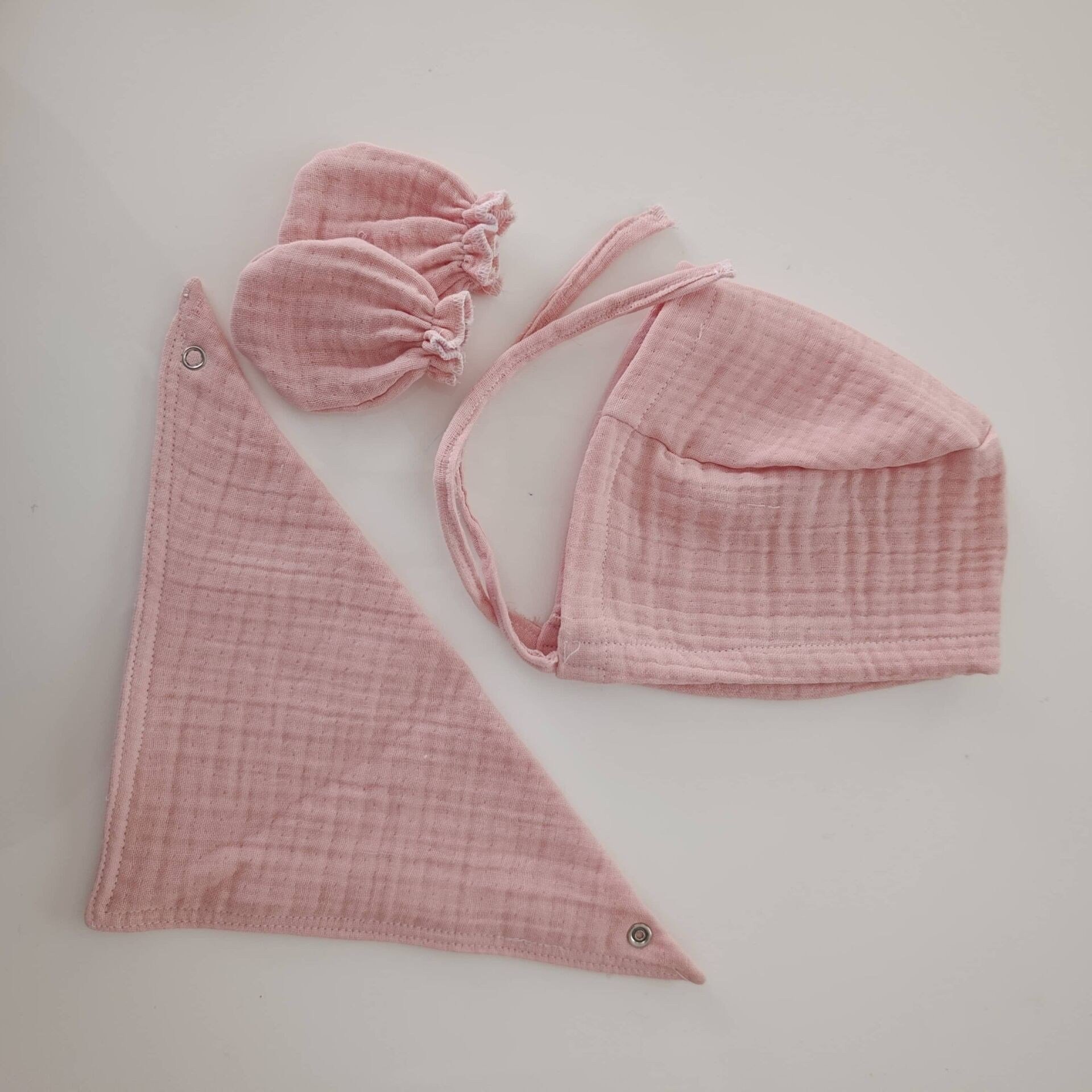 Pembe Müslin 4'lü Yenidoğan Seti