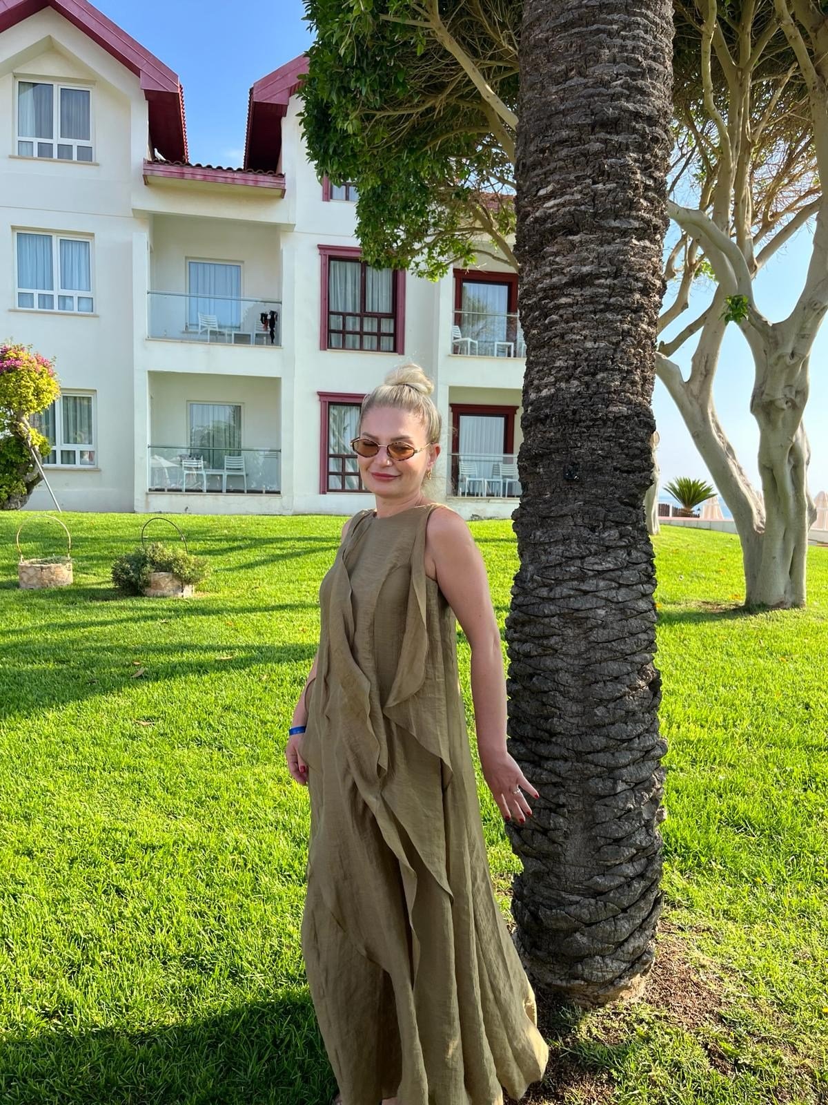 Soft Floral Elbise - Yeşil
