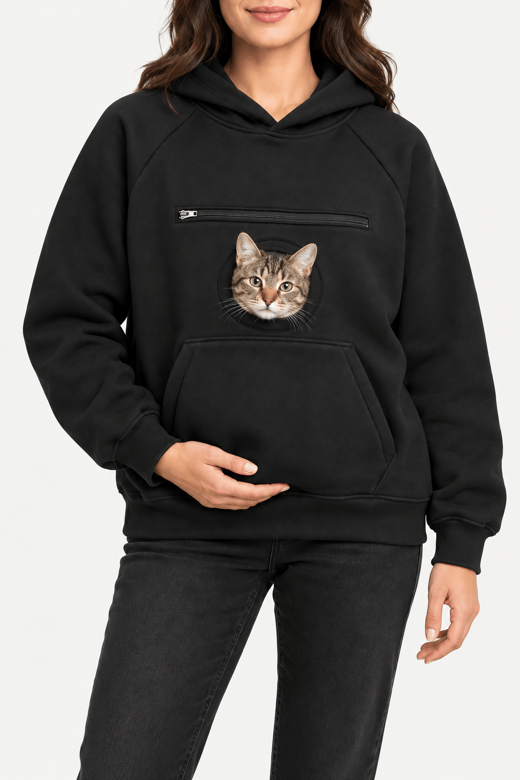 Hughoodie Kanguru Cepli Kedi Hoodie