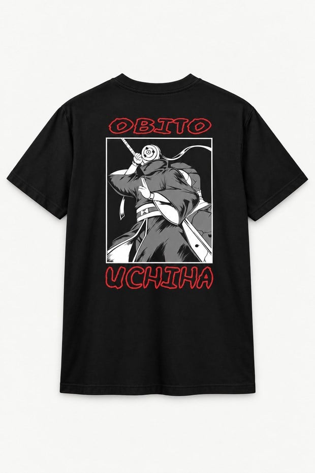 Naruto Obito Uchiha Baskılı Unisex Tişört