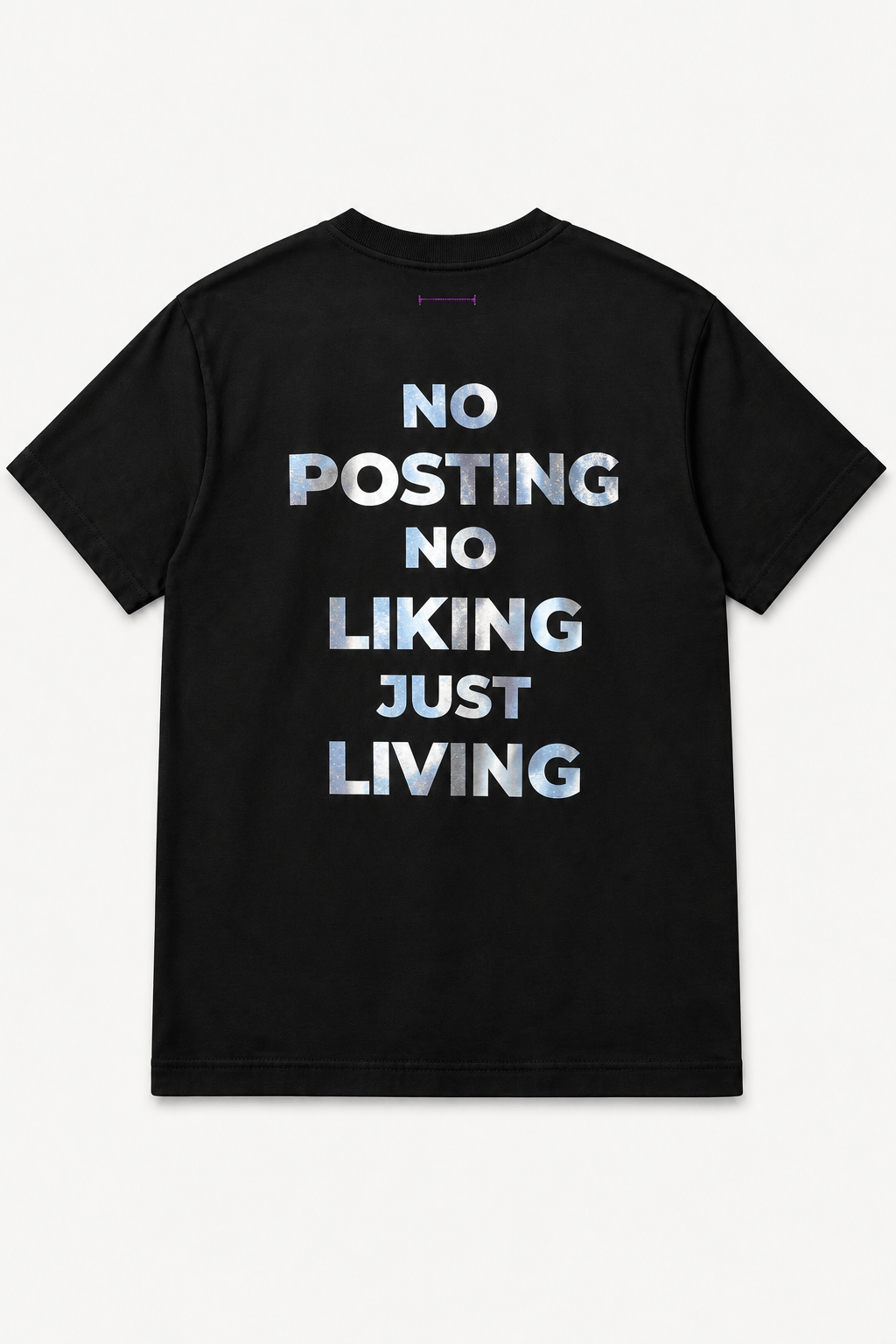 No Posting No Liking Just Living Oversize Tişört