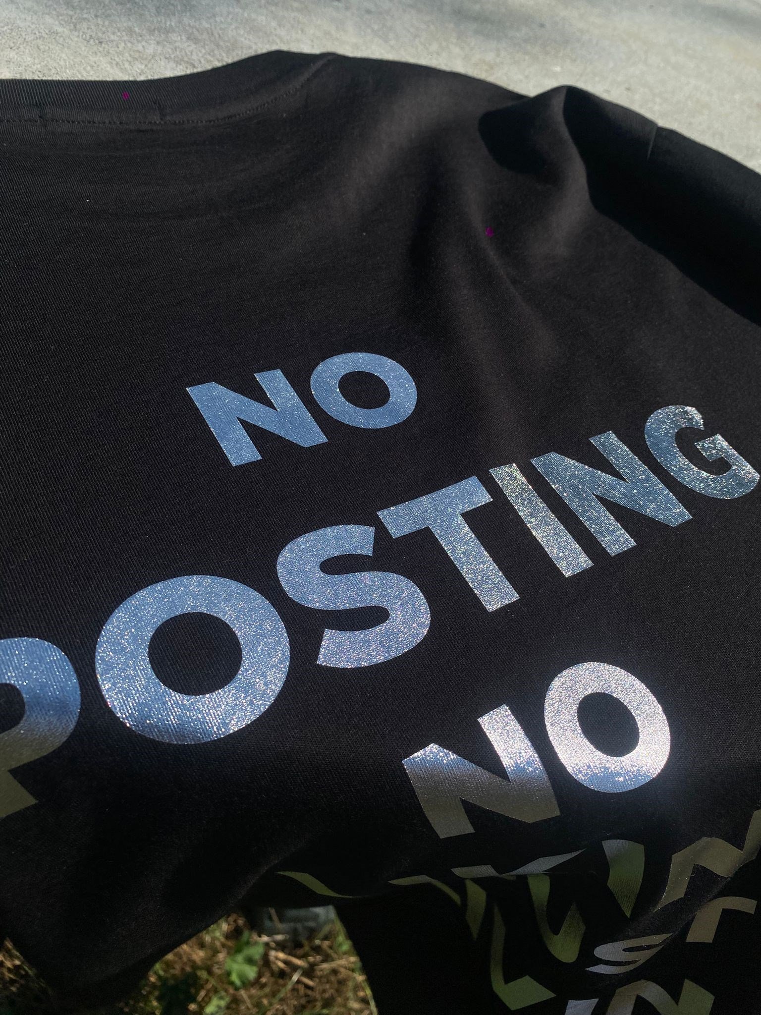 No Posting No Liking Just Living Oversize T-Shirt